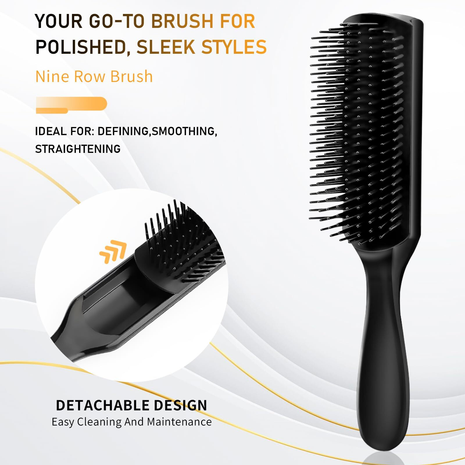 Duaiu Hair Brush Set, 5Pcs Paddle Hairbrush For Men And Women, Round Quiff And Rat Tail Wide Tooth Styling Comb And Brush Set For Curly Long Thick Thin Hair - Great On Wet Or Dry Use, No More Tangle