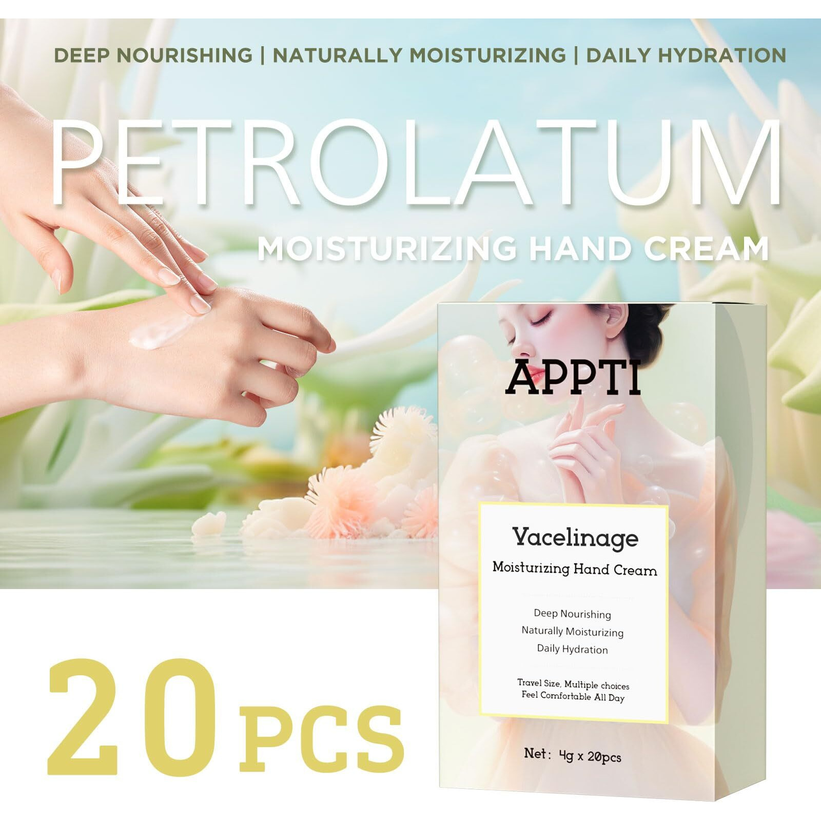 Appti Moisturizing Hand Cream, Relieves And Repairs Hand Lotion, Travel Size Hand Cream, Original Flavor, Pack Of 20