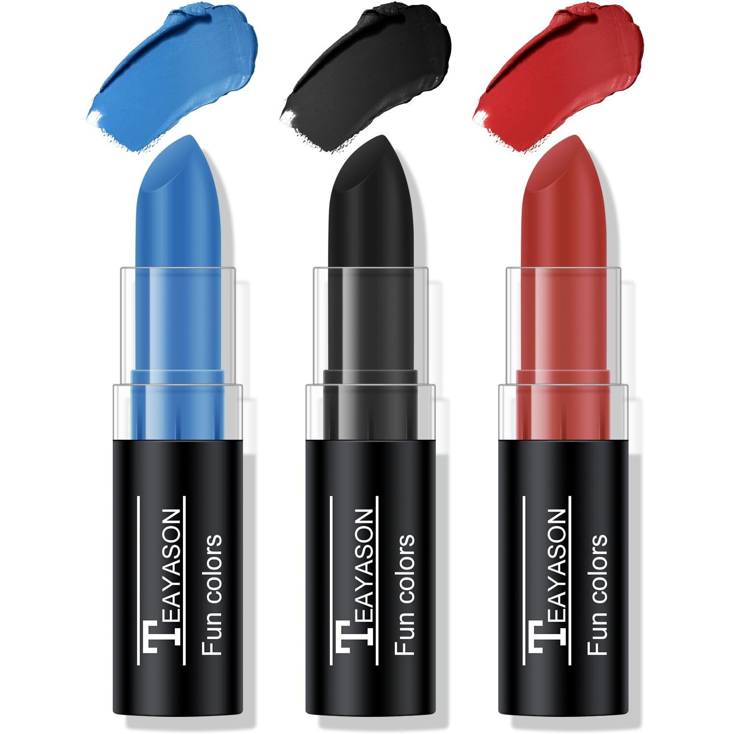 Freeorr 3 Colors Blue Black Red Face & Body Paint Stick, Eye Black Baseball Sticks For Baseball/Football/Halloween Accessories Vampire/Joker/Clown Makeup Cream Easy To Blend