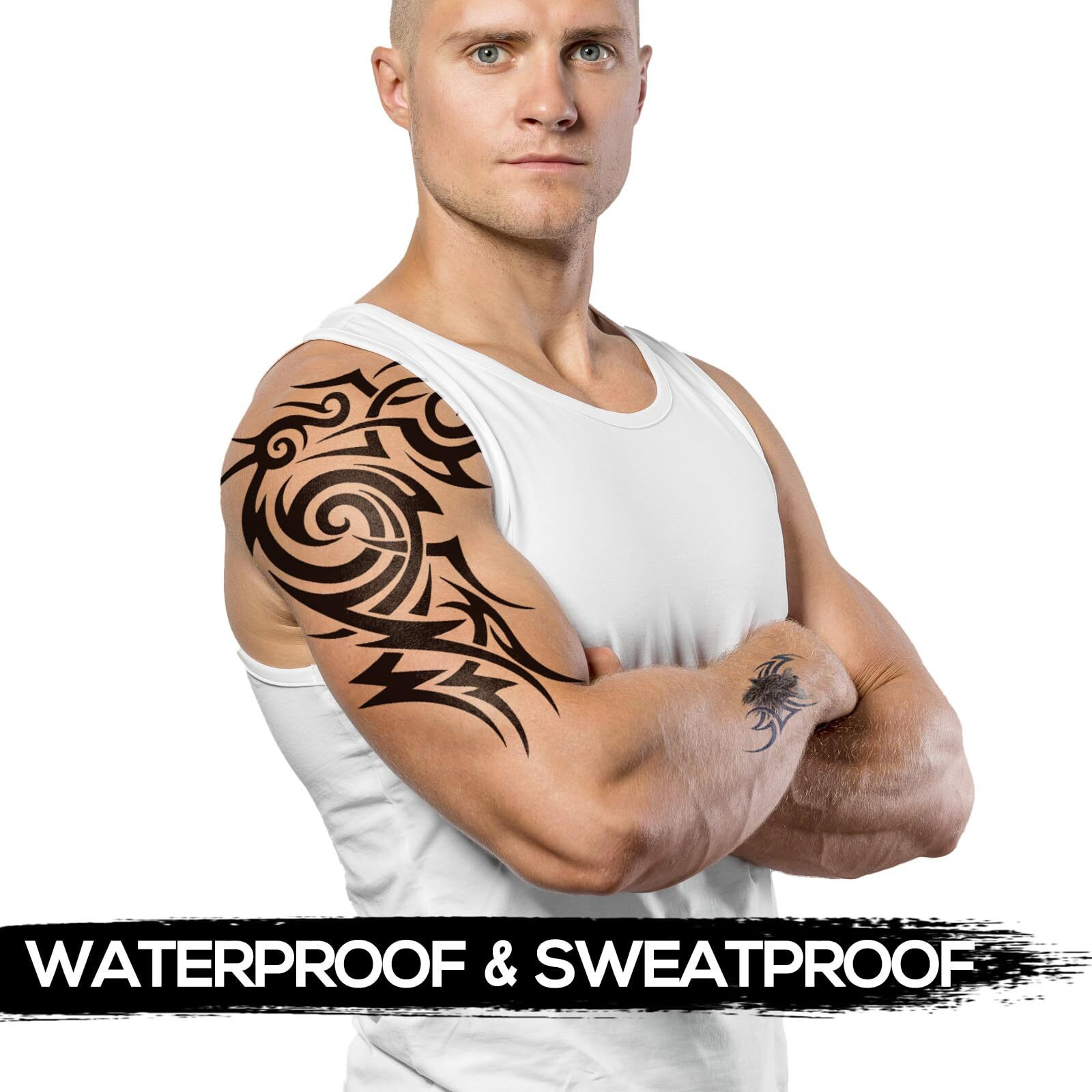 2 Sheets Large Totem Temporary Tattoos For Men And Women Waterproof Full Arm Fake Tattoo Stickers Realistic Body Art For Adults Shoulder Chest Back