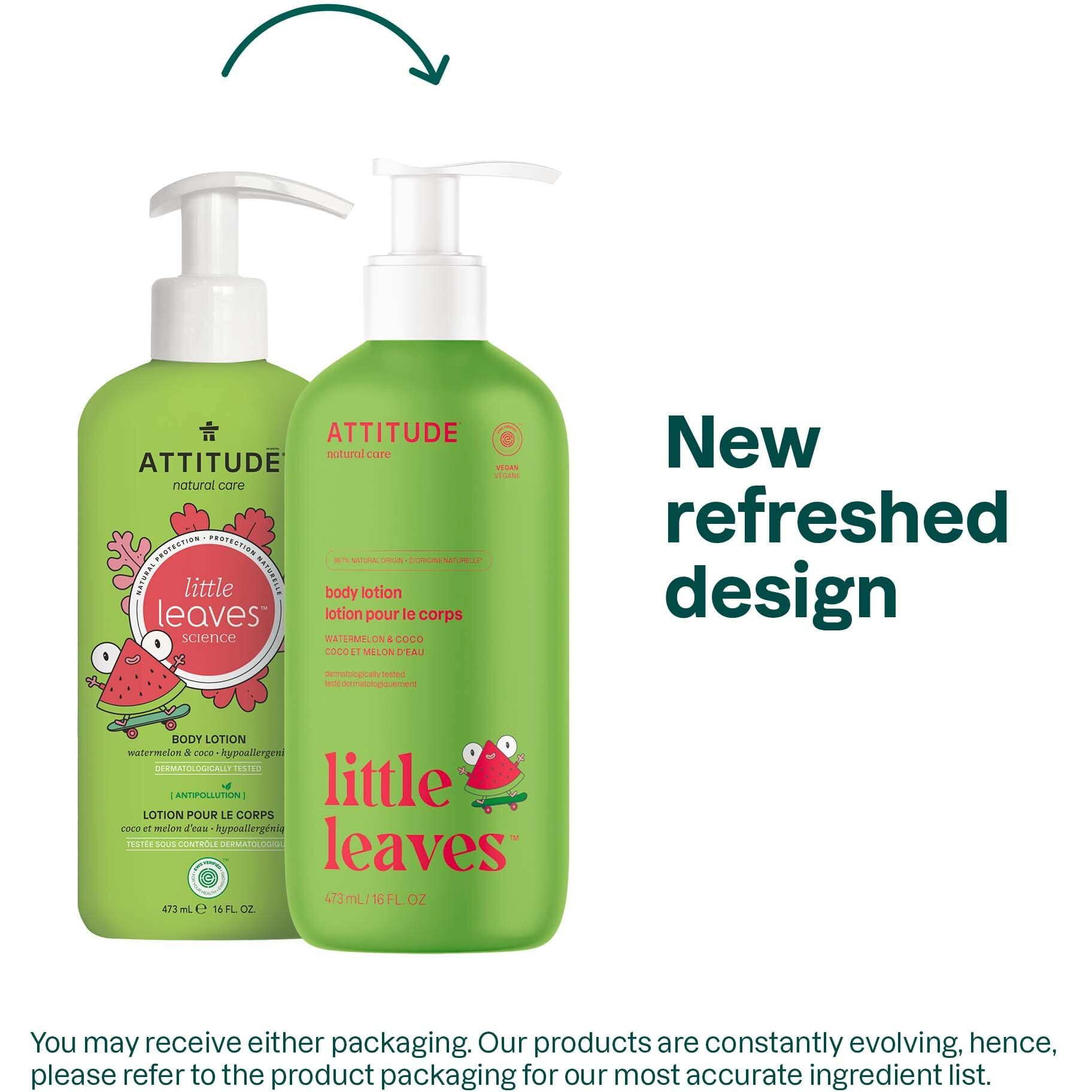 Attitude Body Lotion For Kids, Ewg Verifed Moisturizer, Dermatologically Tested, Plant And Mineral Based Cream, Vegan, Watermelon & Coco, 16 Fl Oz (Pack Of 6)