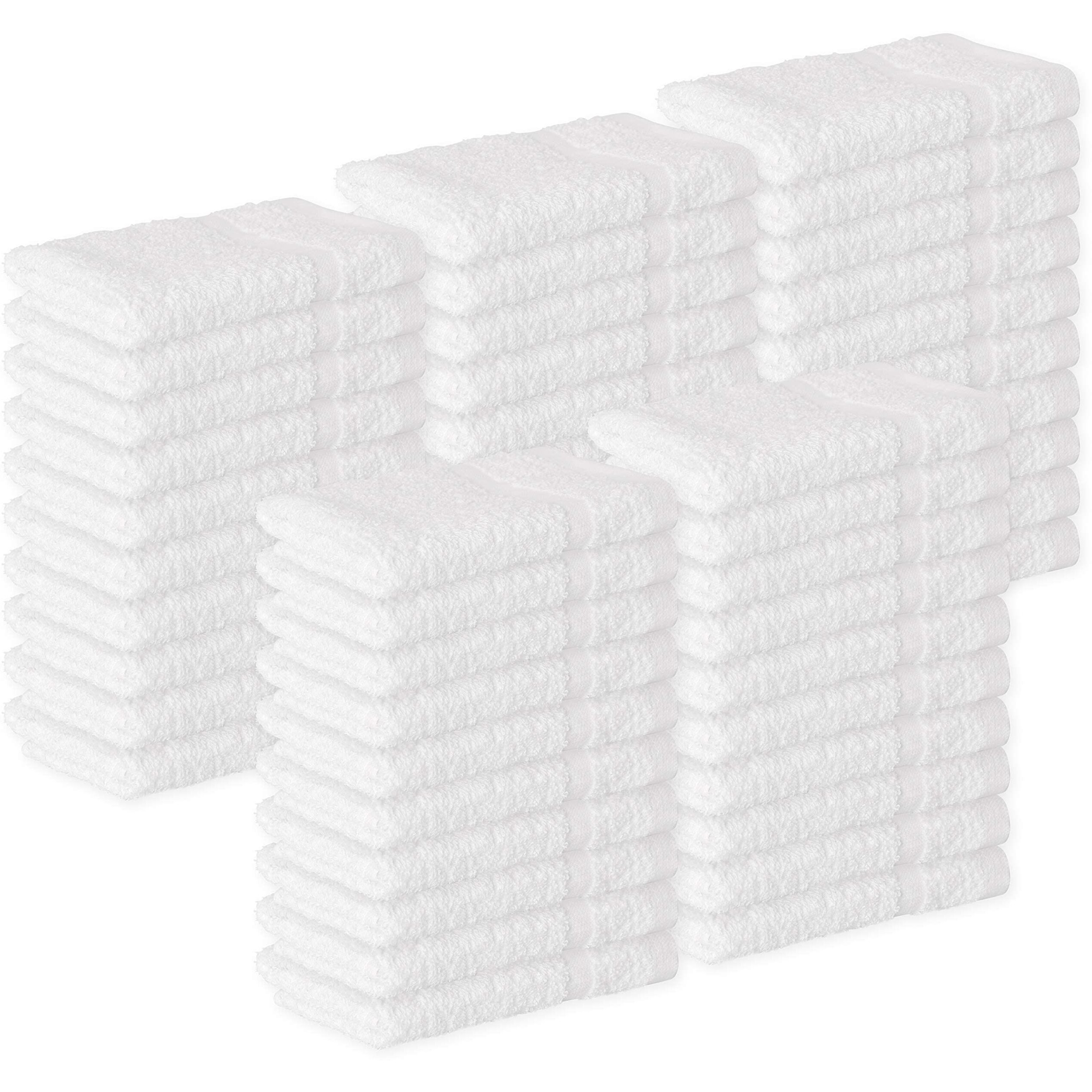 Green Lifestyle Bulk Washcloths 12X12 40 Pack - Face Towel, Wash Clothes For Body And Face - 100% Pure Cotton Wash Cloths For Your Body (White)