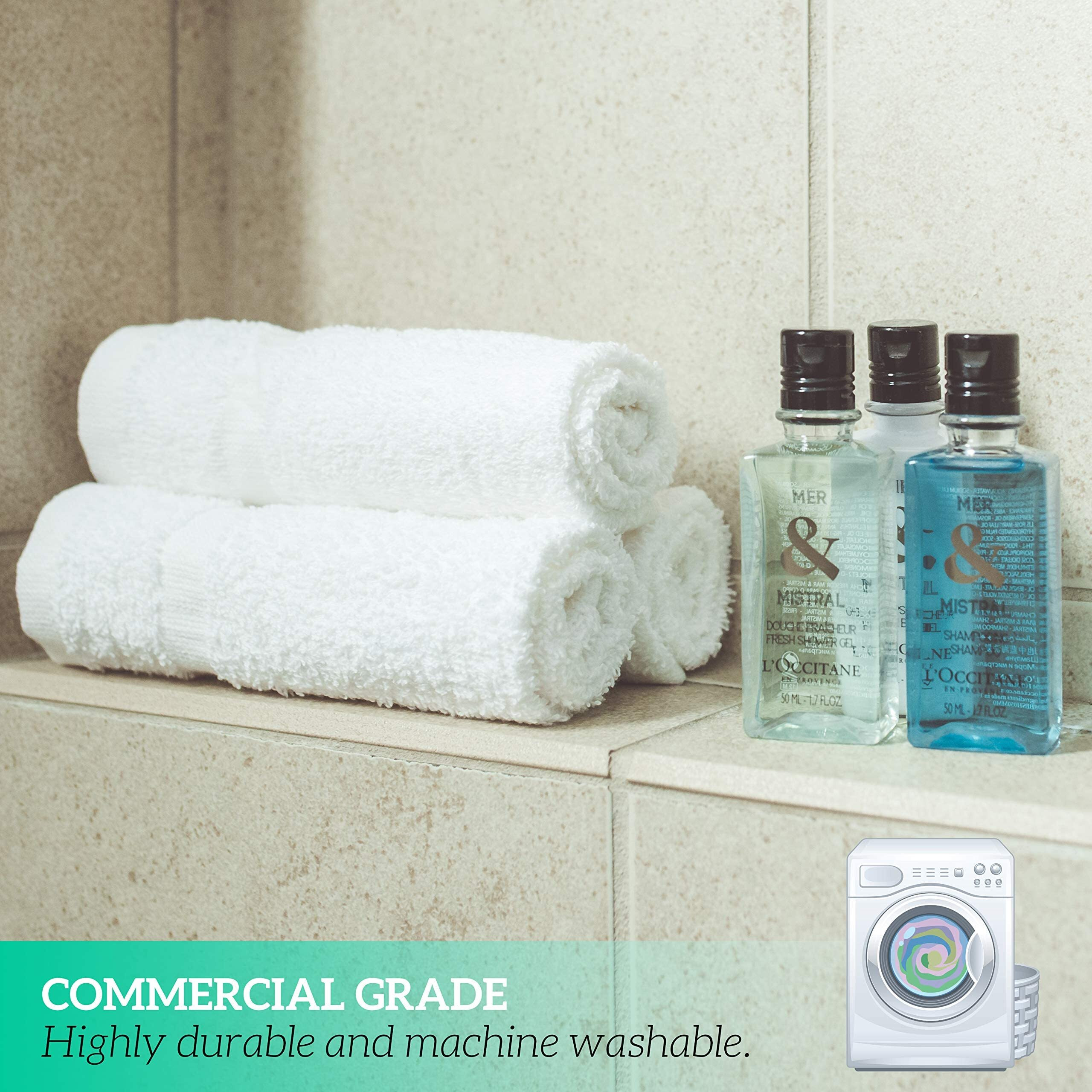 Green Lifestyle Bulk Washcloths 12X12 40 Pack - Face Towel, Wash Clothes For Body And Face - 100% Pure Cotton Wash Cloths For Your Body (White)