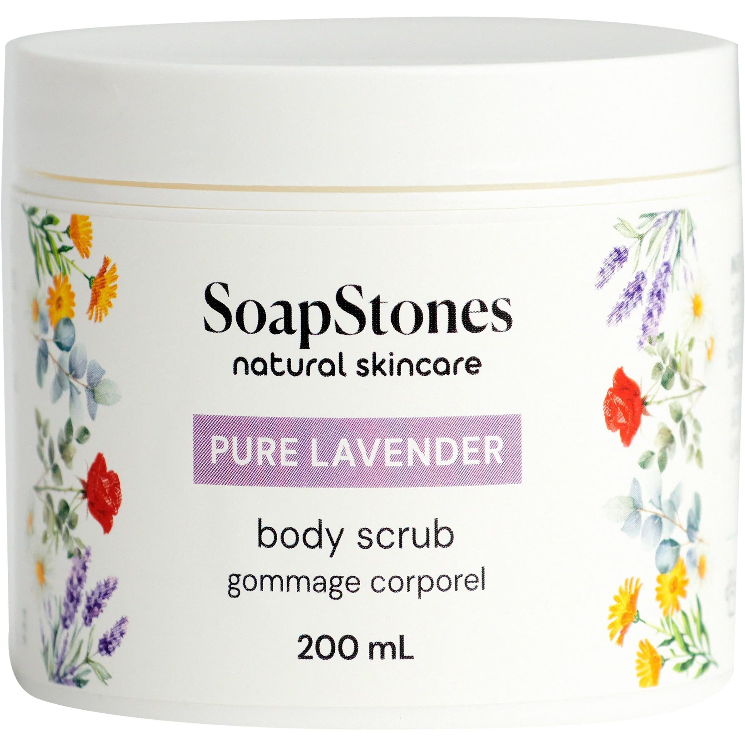 Soapstones Pure Lavender Exfoliating Body Scrub - 200 Ml - Gentle And Soothing With Safflower Seed Oil - Essential Oil Infused Body Scrub Exfoliator