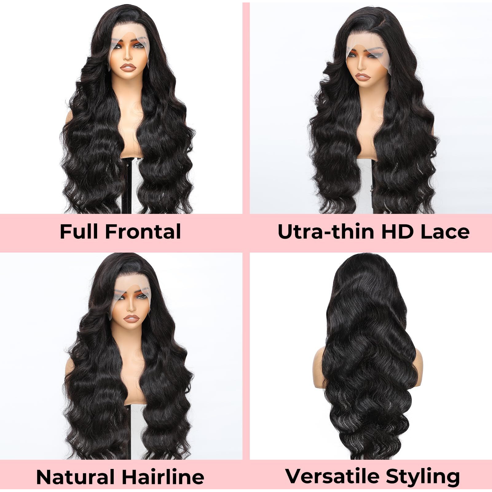 13X6 Hd Lace Front Wigs Human Hair Body Wave Human Hair Wig For Women 180% Density Brazilian Virgin Hair Pre Plucked Glueless Body Wave Wig Natural Black 24 Inch