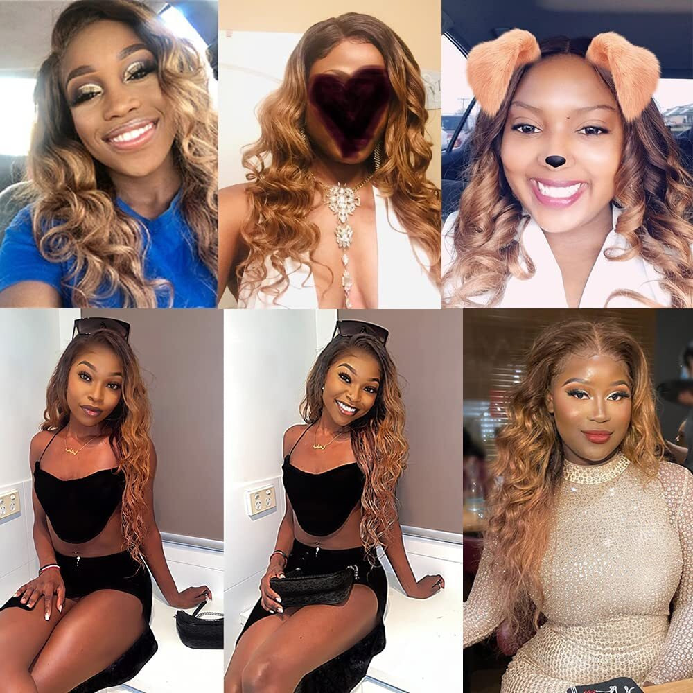 10 12 14 Inch Ombre Human Hair Bundles 1B27 Honey Blonde Bunldes Body Wave Bundles Human Hair Wet And Wavy Hair Real Unprocessed Virgin Weave Hair