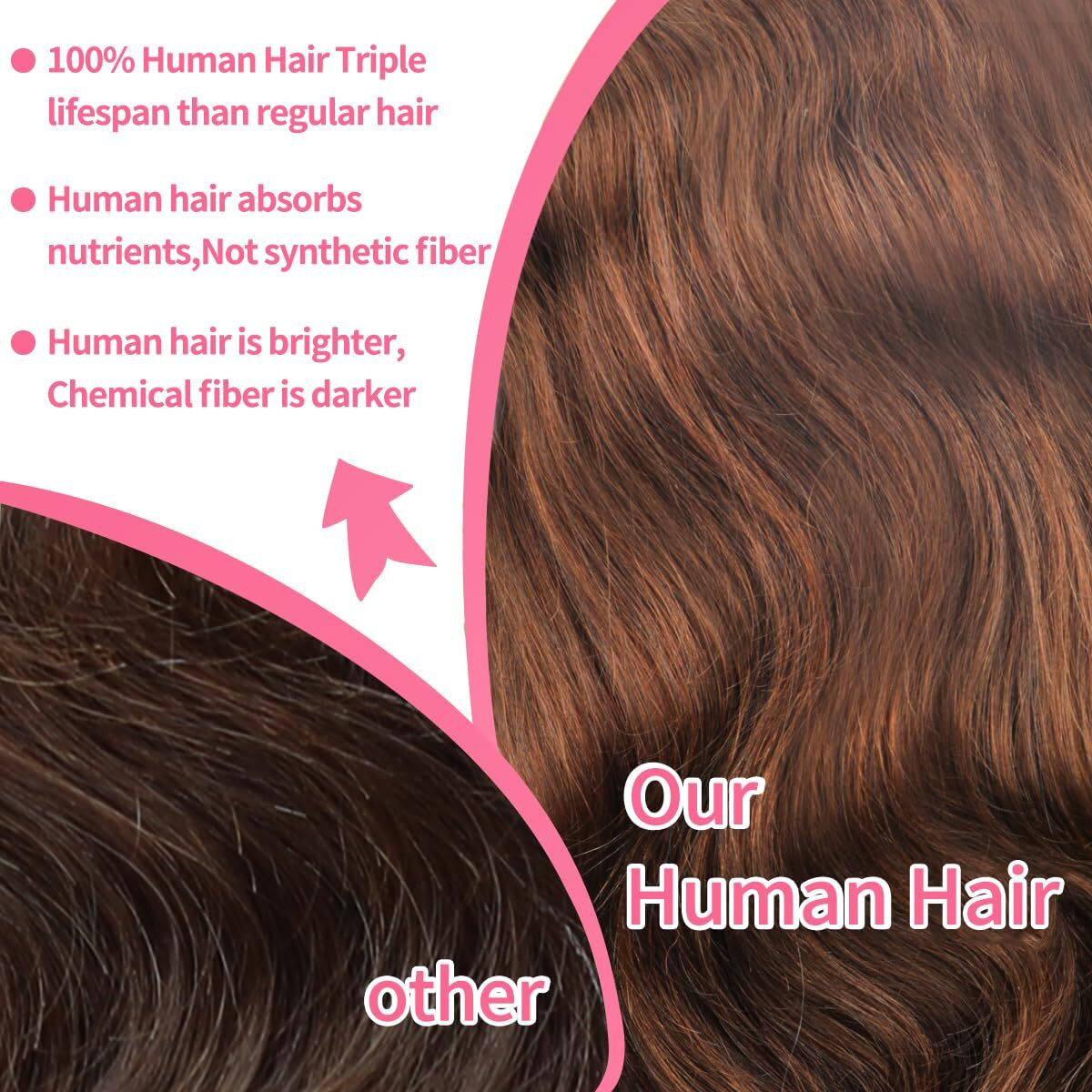 Gureimi 34 Inch Chocolate Brown Lace Front Wig 13X6 Hd Lace Front Wigs Human Hair Body Wave Brown Wig Human Hair 200 Density Pre Plucked Colored Lace Frontal Wigs Women