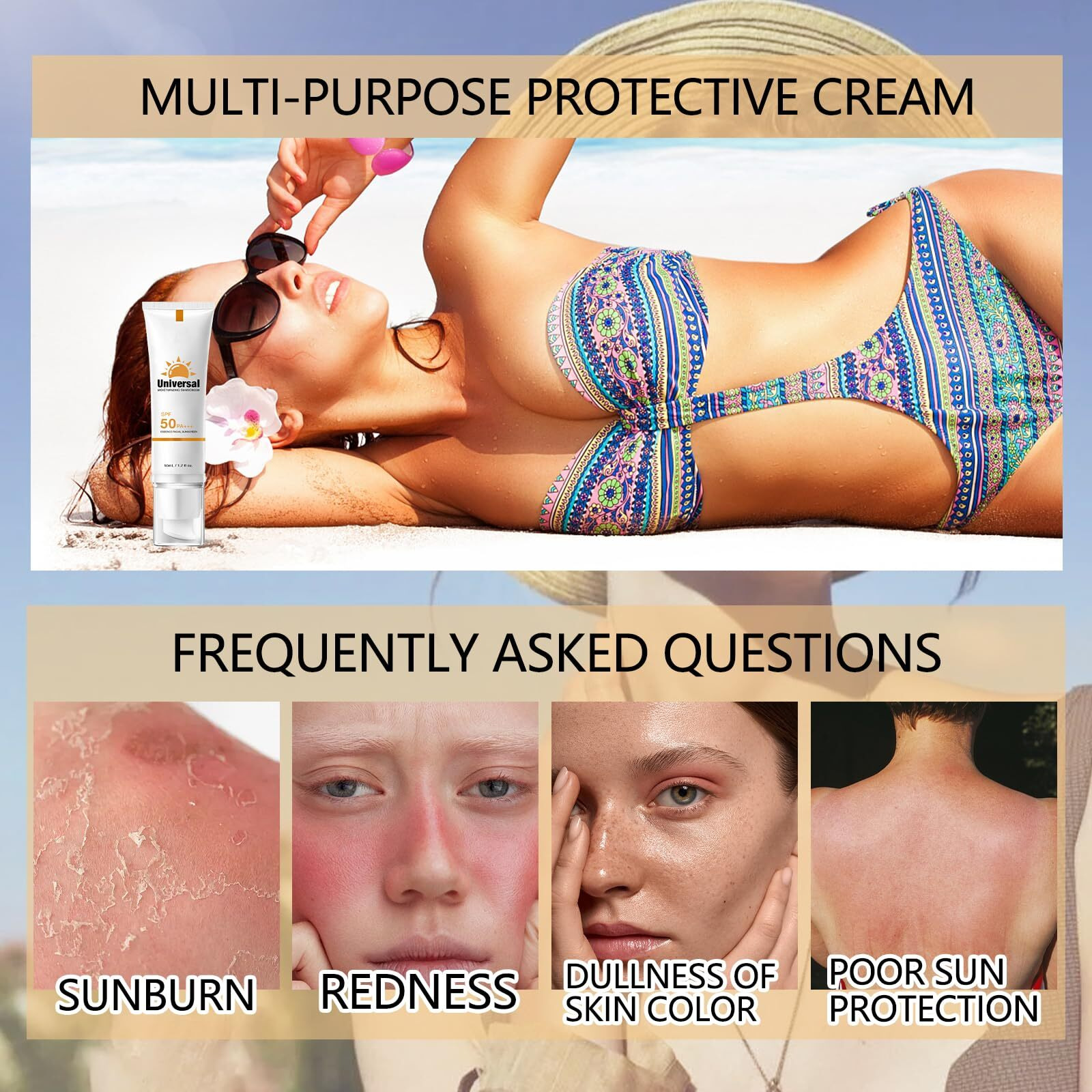 2Psc Tinted Sunscreen For Face Spf 50, Universal Tinted Moisturizer Spf50 Pa+++, Protector Solar Con Color, Hydrating Sun Essence Face Sunscreen, Non-Sticky, Long Lasting Protection, Sunscreen Against