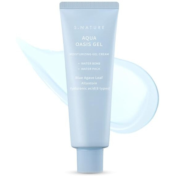 S.Nature Aqua Oasis Moisturizing Gel Cream 80Ml | Cooling & Soothing Facial Moisturizer For Oily & Combination Skin | Lightweight Cream, Vegan | Hyaluronic Acid, Allantoin | 2.7 Fl Oz