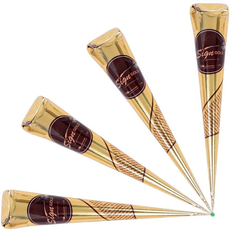 100% Natural Ready To Use Henna Paste Hair Color Hair Dye Cones (Reddish Brown, Pack Of 12)