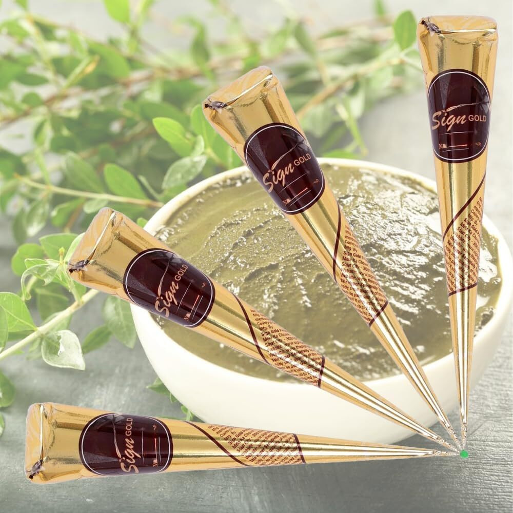 100% Natural Ready To Use Henna Paste Hair Color Hair Dye Cones (Reddish Brown, Pack Of 12)