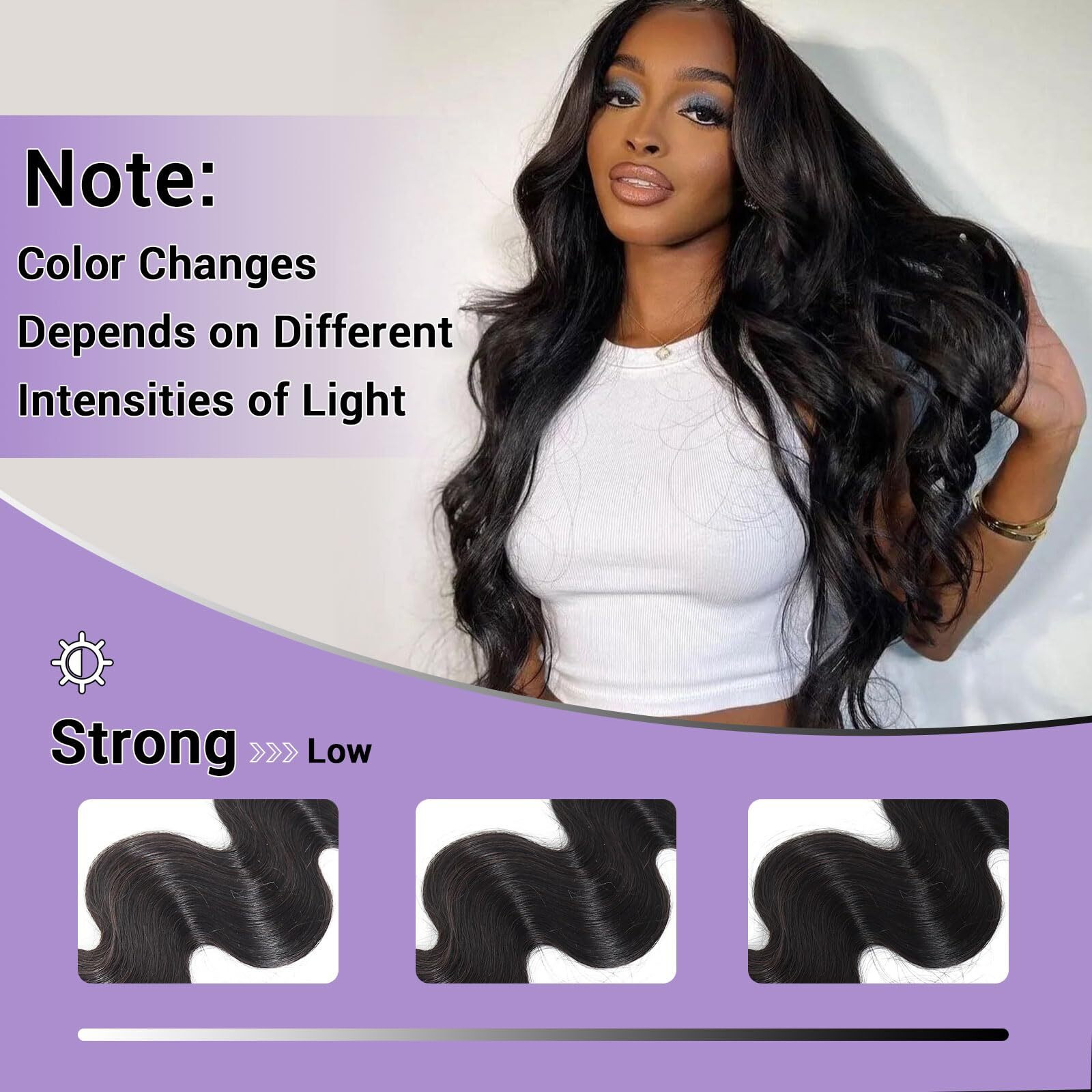 Dsekcain Body Wave Human Hair Bundles 22 24 26 Inch Only 100% Real Human Hair Body Wave Bundle Natural Black Color 1B Double Machine Weft For Quick Weave