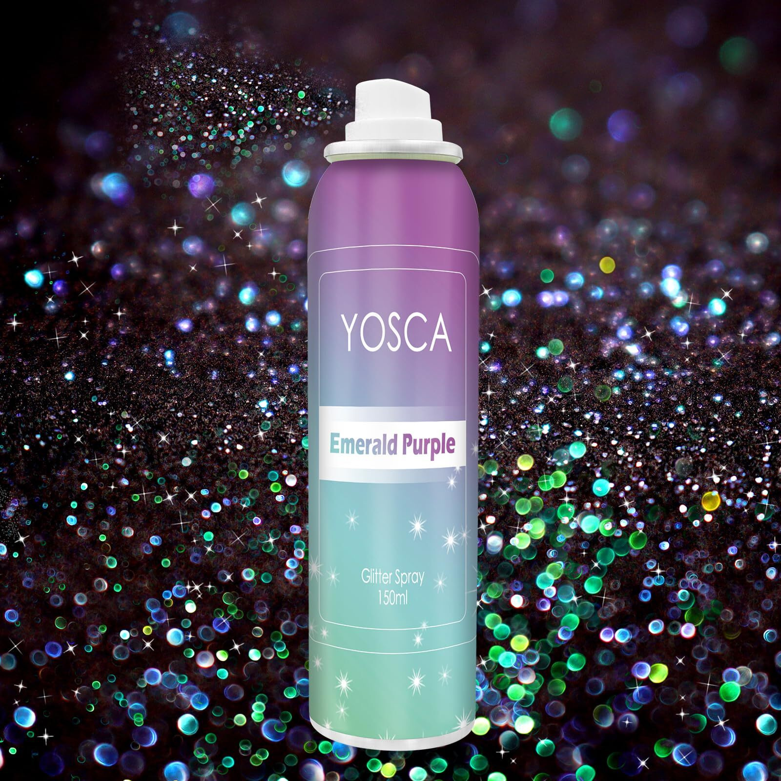 Yosca Body Glitter Spray, 150Ml Shimmer Glitter Hairspray, Glitter Spray For Hair Body Clothes, Quick-Drying And Long-Lasting Shiny Glitter Spray For Festival Music Concert Party Rave Accessories