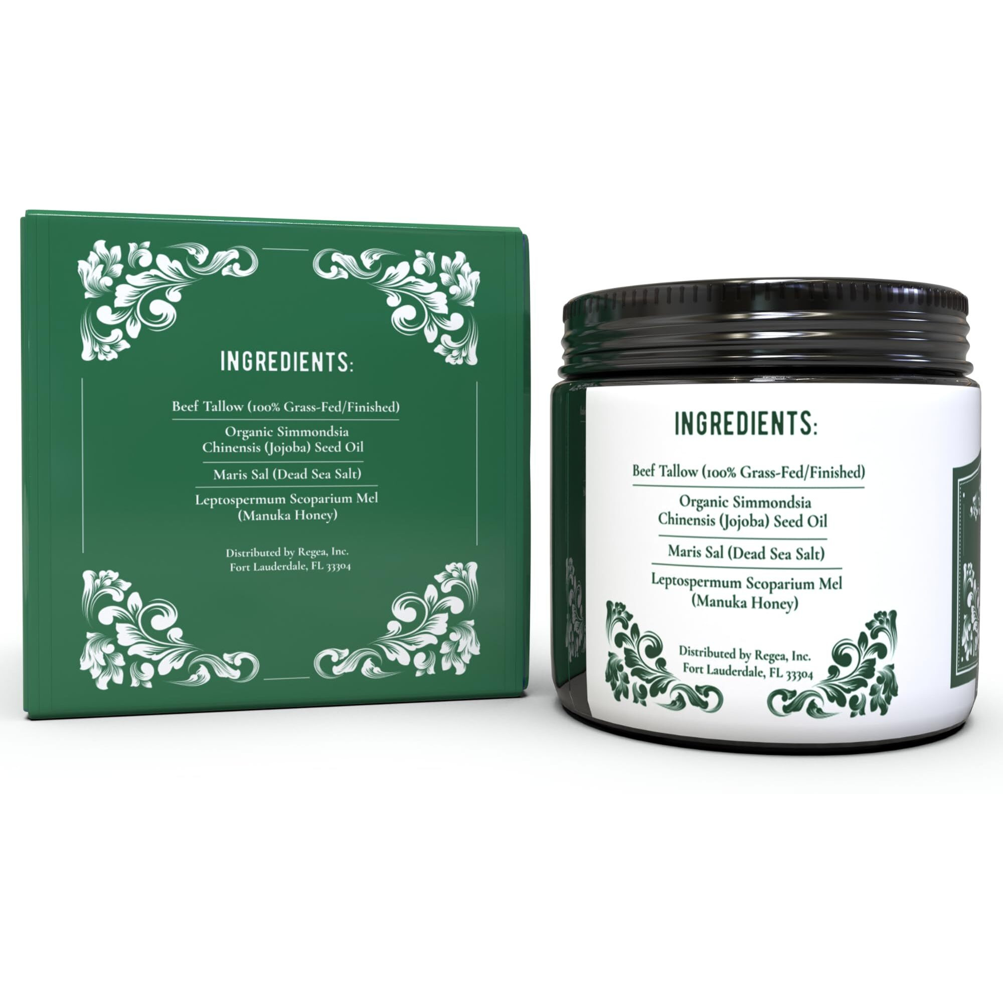 Grazly Whipped Beef Tallow For Skin W/Dead Sea Magnesium, Manuka Honey & Jojoba Oil - Grass Fed Beef Tallow Balm - Body & Face Moisturizer For Dry, Sensitive Skin - Unscented - 2.5Oz