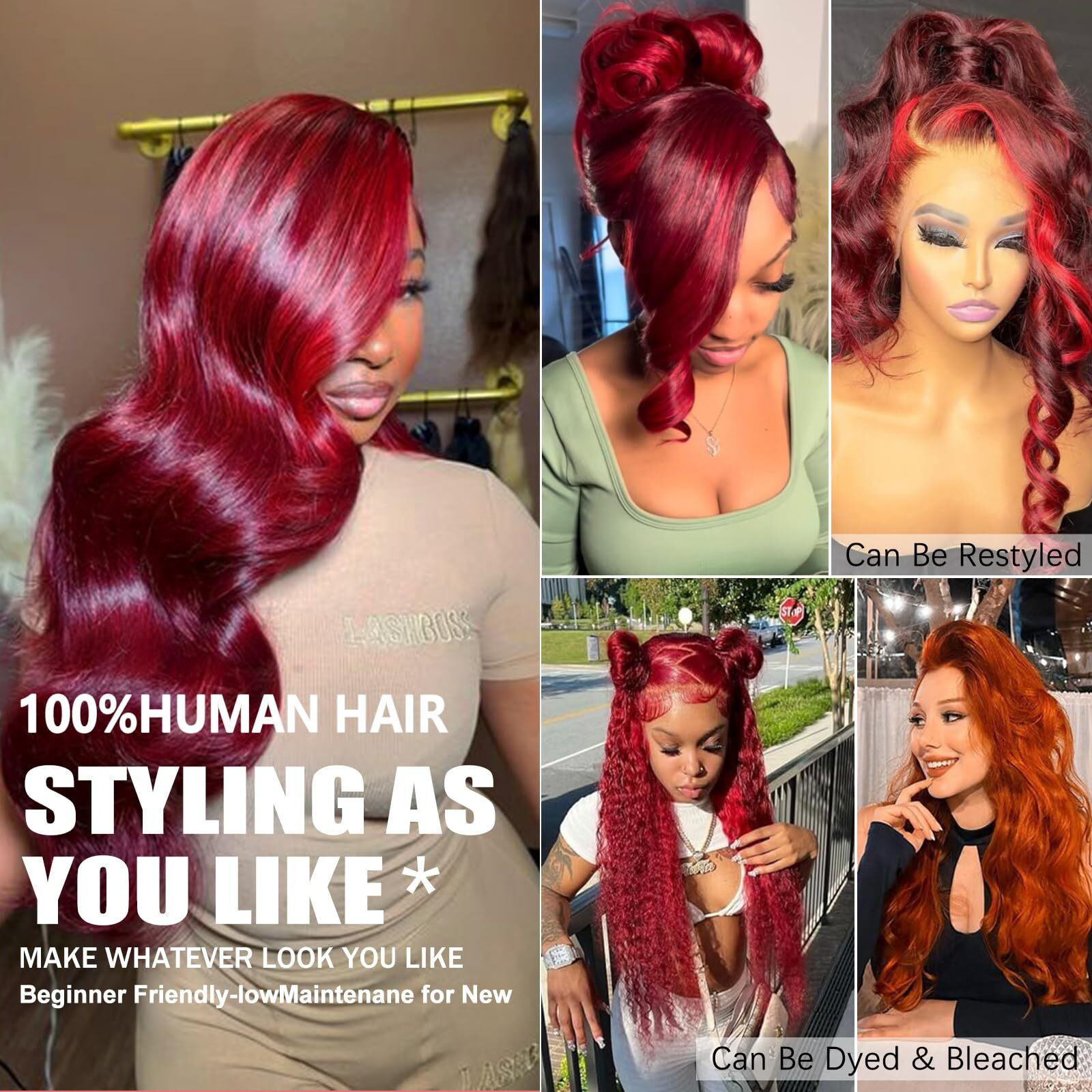 13X6 99J Burgundy Red Lace Front Wigs Human Hair Burgundy Red Highlight Wig Human Hair Pre Plucked 200% Density Body Wave 99J Human Hair Wig Glueless Colored Wigs Human Hair For Women 22 Inch