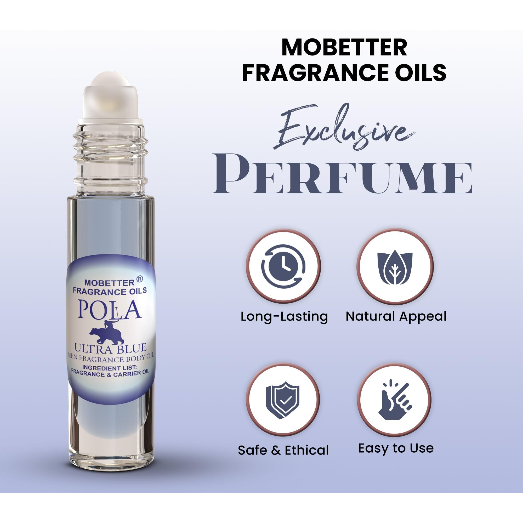 Mobetter Fragrance Oils Pola Ultra Blue Cologne Body Oil For Men (10Ml Roll On)