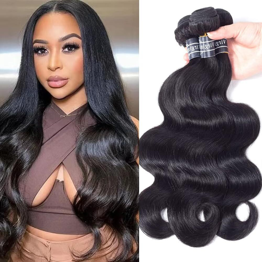 Amella Hair 8A Brazilian Body Wave Virgin Hair 3 Bundles 22 22 22 Inch 100% Unprocessed Virgin Human Hair Weave Bundles Natural Black Remy Hair