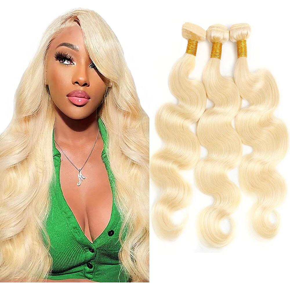 613 Body Wave Bundle 28 30 32 Inch 613 Bundles Human Hair Soft And Healthy Blonde Bundles Brazilian Virgin Remy Hair Extensions Blonde Human Hair Bundle Unprocessed Hair Weave