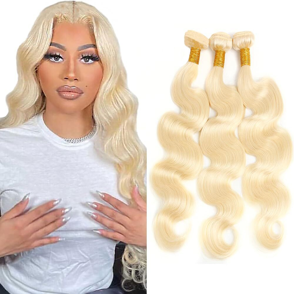 613 Bundles Human Hair Blonde Bundles Body Wave Bundle 24 26 28 Inch Soft And Healthy Brazilian Virgin Remy Hair Unprocessed