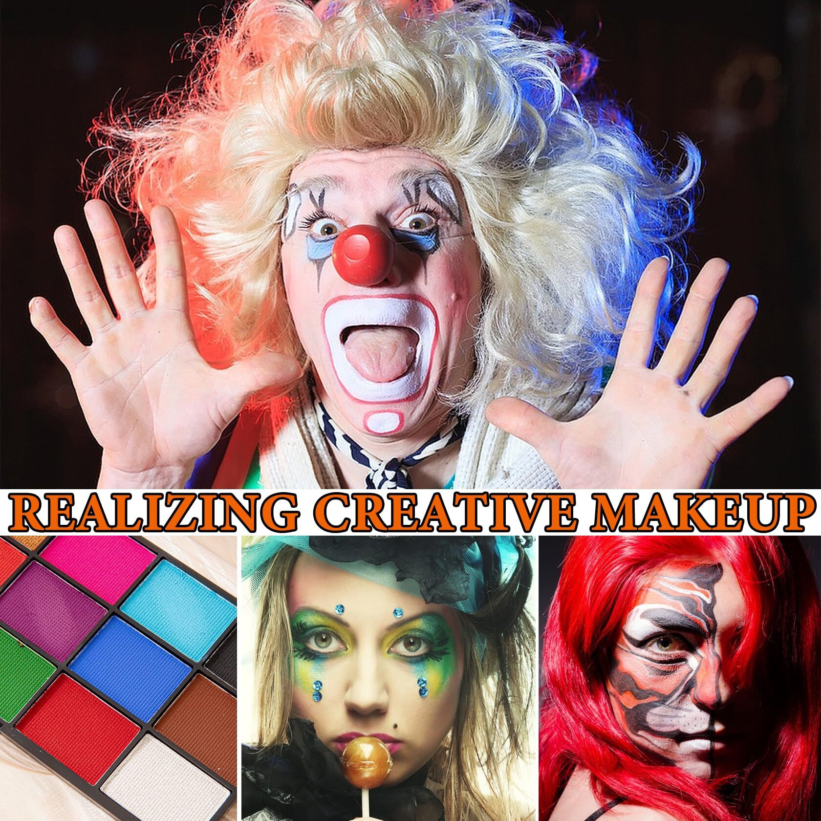 15 Colors Bruise Wheel For Special Effects,Halloween Face Body Paint Sfx Makeup,Light Green Witch Zombie Gamora Face Body Paint Oil Based Cosplay Theatrical Halloween Makeup Kit A