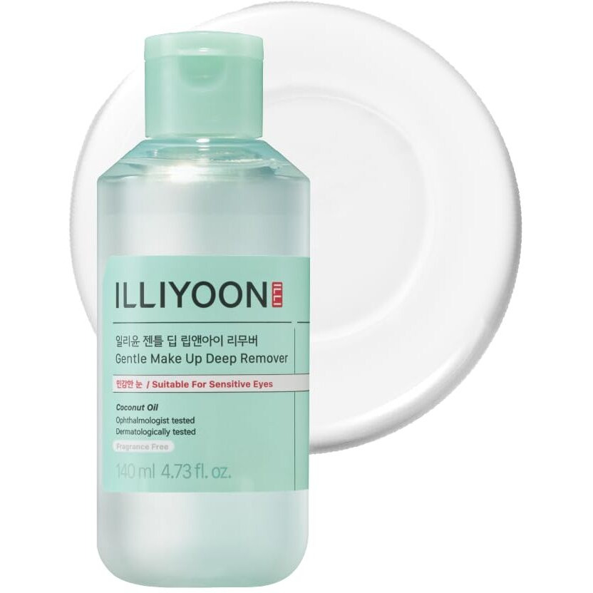 Illiyoon Gentle Deep Eye Makeup Remover | For Waterproof Mascara, Lipstick, Eyeliner, Non-Greasy 2-Phase Oil & Water Formula, Ophthalmologist Tested, Vegan, Korean Skin Care, 4.73 Fl.Oz.