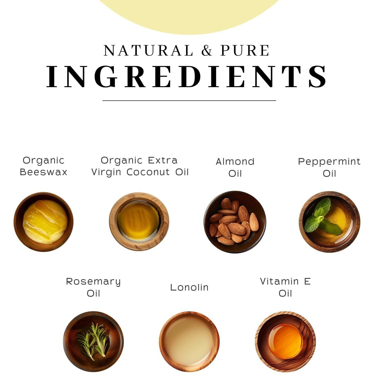 Vanmans - Handmade Peppermint Beeswax Lip Balm (3 Pack) - Peppermint Lip Balm With Rosemary, Almond And Coconut Oil - Bee Balm With Vitamin E - Ideal For Dry Lips