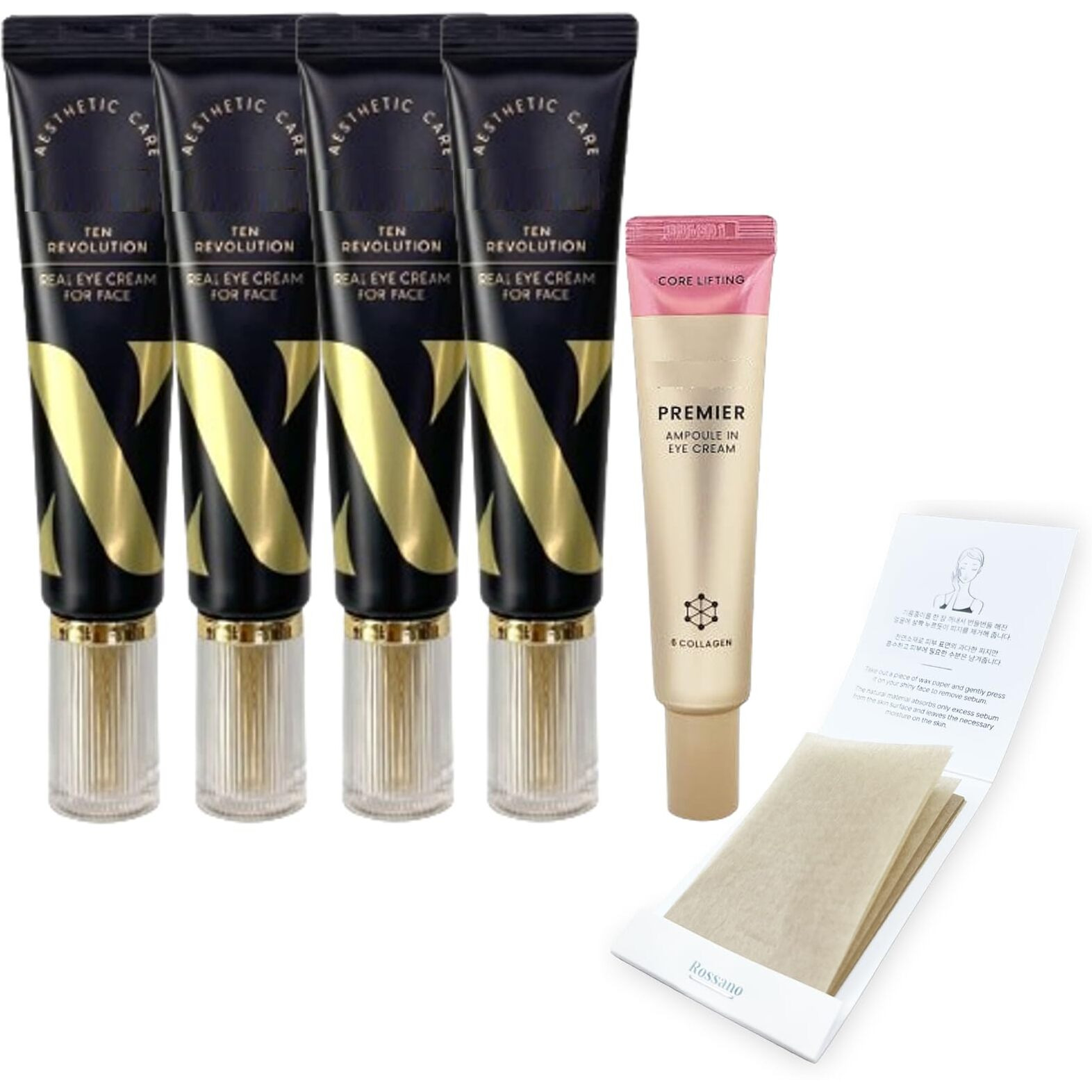 Ten Revolution Season 10 Real Eye Cream For Face 30Ml X 4Ea With Season 12 Eye Cream 12Ml + Rosano Oil Control Paper