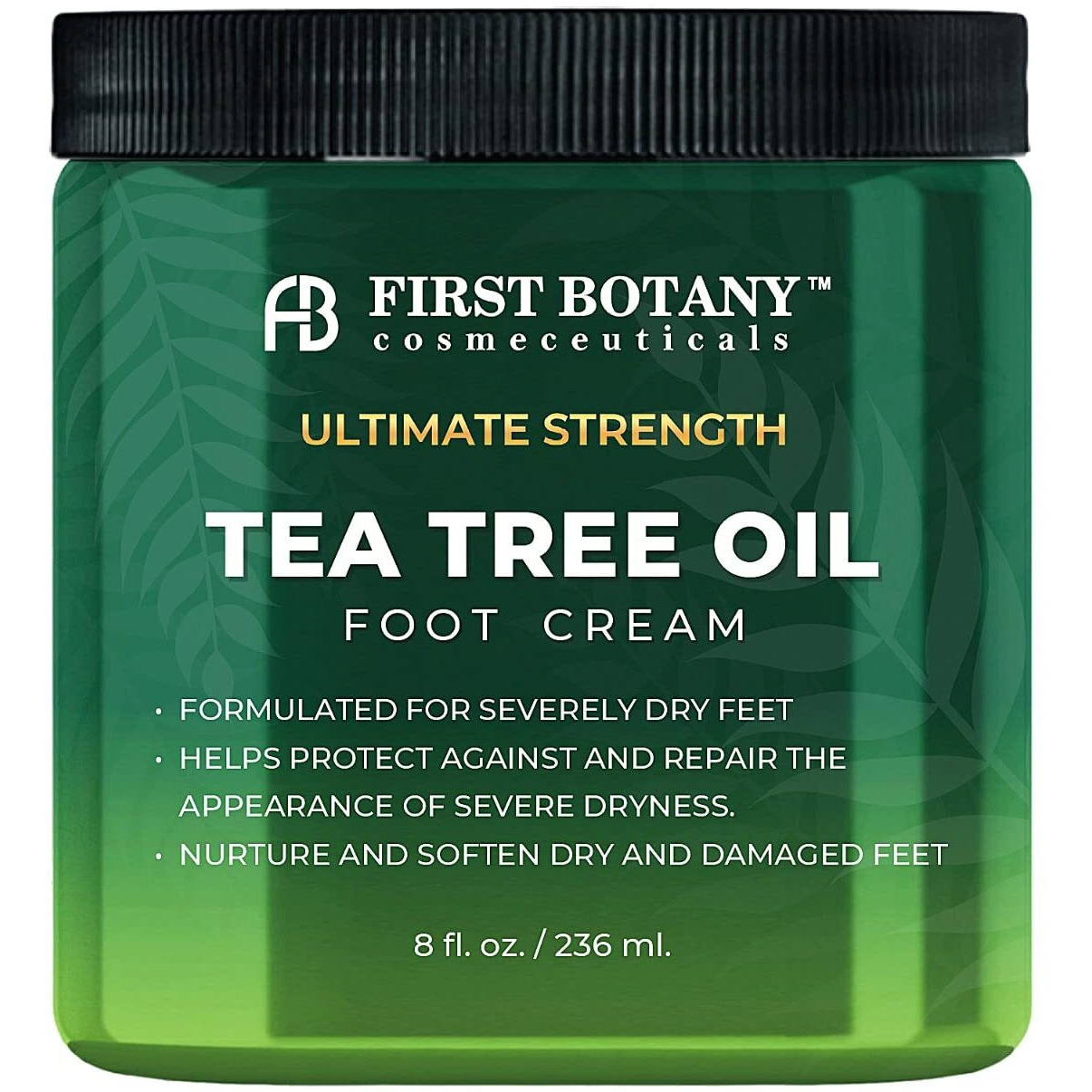 First Botany, Athletes Foot Cream With Tea Tree Oil, Aloe & Spearmint - Hydrates, Softens & Conditions Dry Cracked Feet, Heel And Calluses- Helps Soothe Irritated Skin - 8 Oz