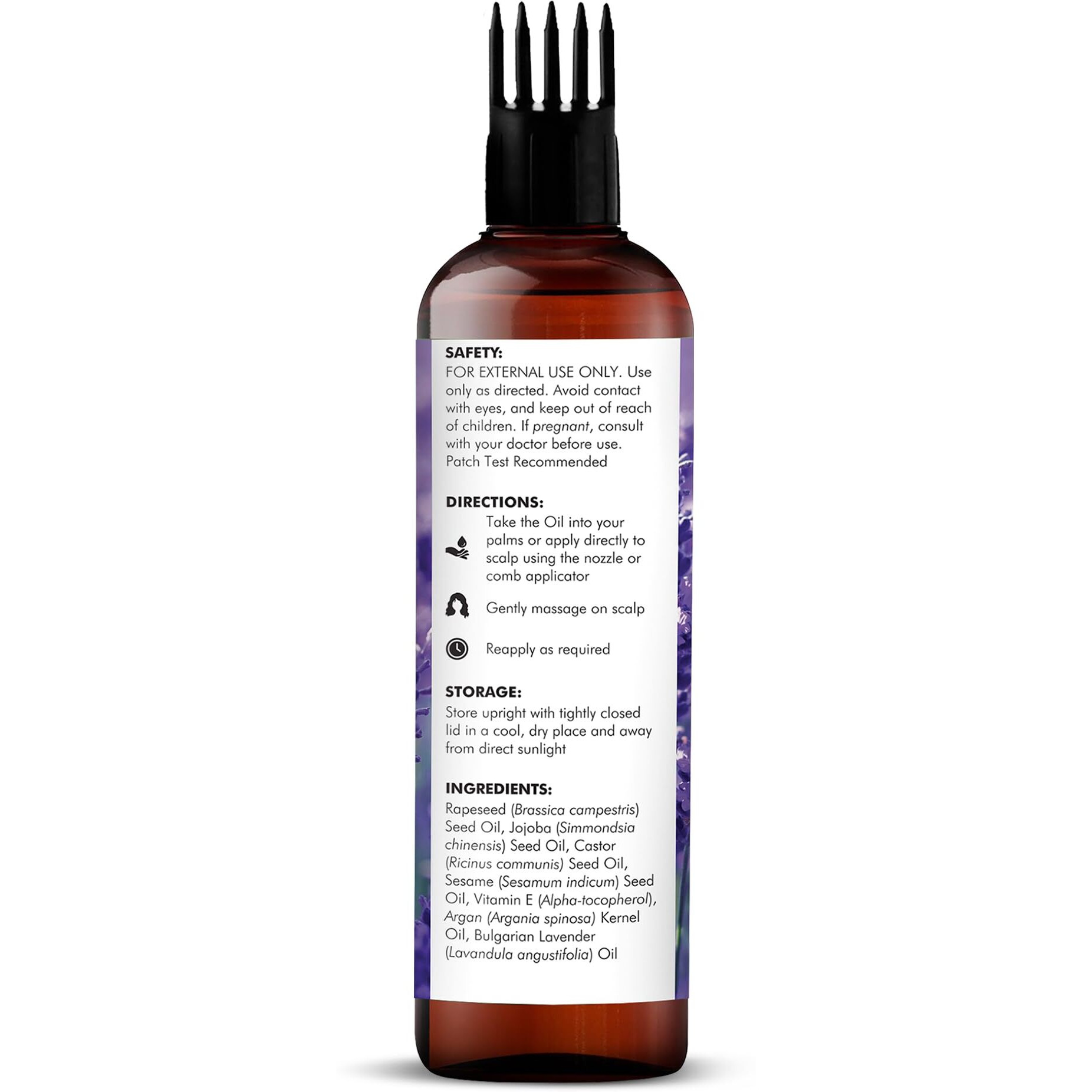 Majestic Pure 100% Pure Lavender Oil With Vitamin E For Hair Care, Strengthening, Nourishing, And Volumizing Formula With Vitamin E & Argan Oil - Non Gmo Verified, 6.7 Fl Oz