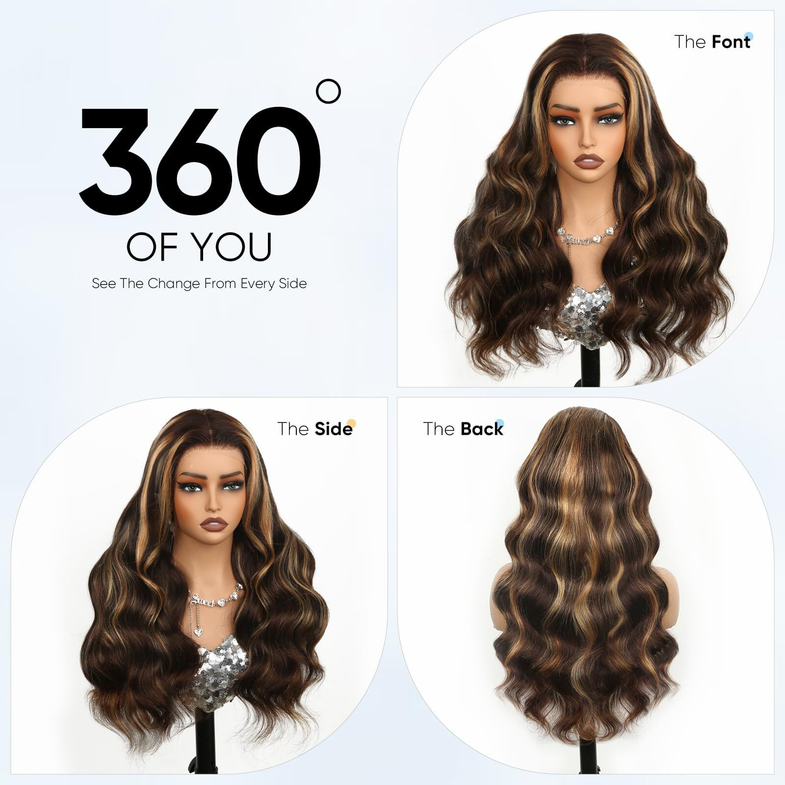 Kesenmu Ombre Lace Front Wig Human Hair, 13X6 Hd Honey Blonde Body Wave Lace Frontal Wigs Human Hair With Baby Hair,180% Density Colored 4/27 Highlight Wig Human Hair For Women 24 Inch