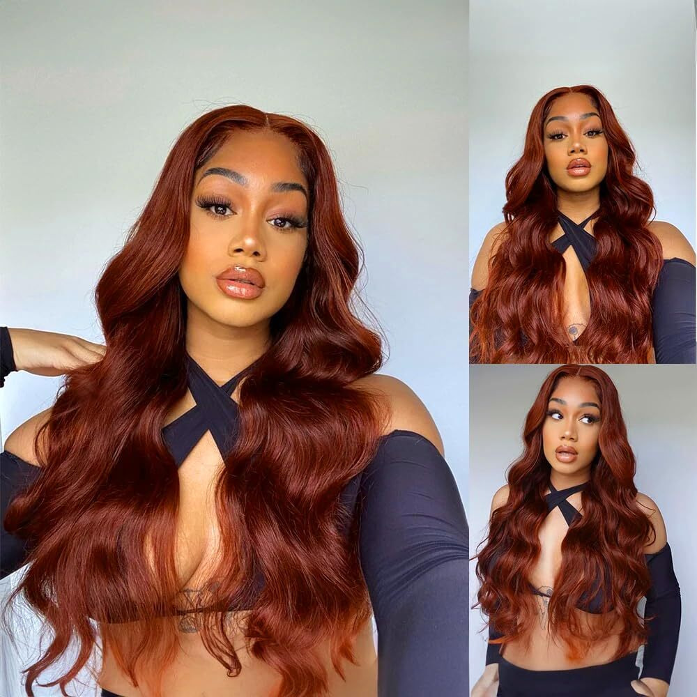 26 28 30 Inch Color 33 Bundle Auburn Body Wave Bundles Human Hair Copper Bundle Human Hair Unprocessed Virgin Hair 3 Bundles