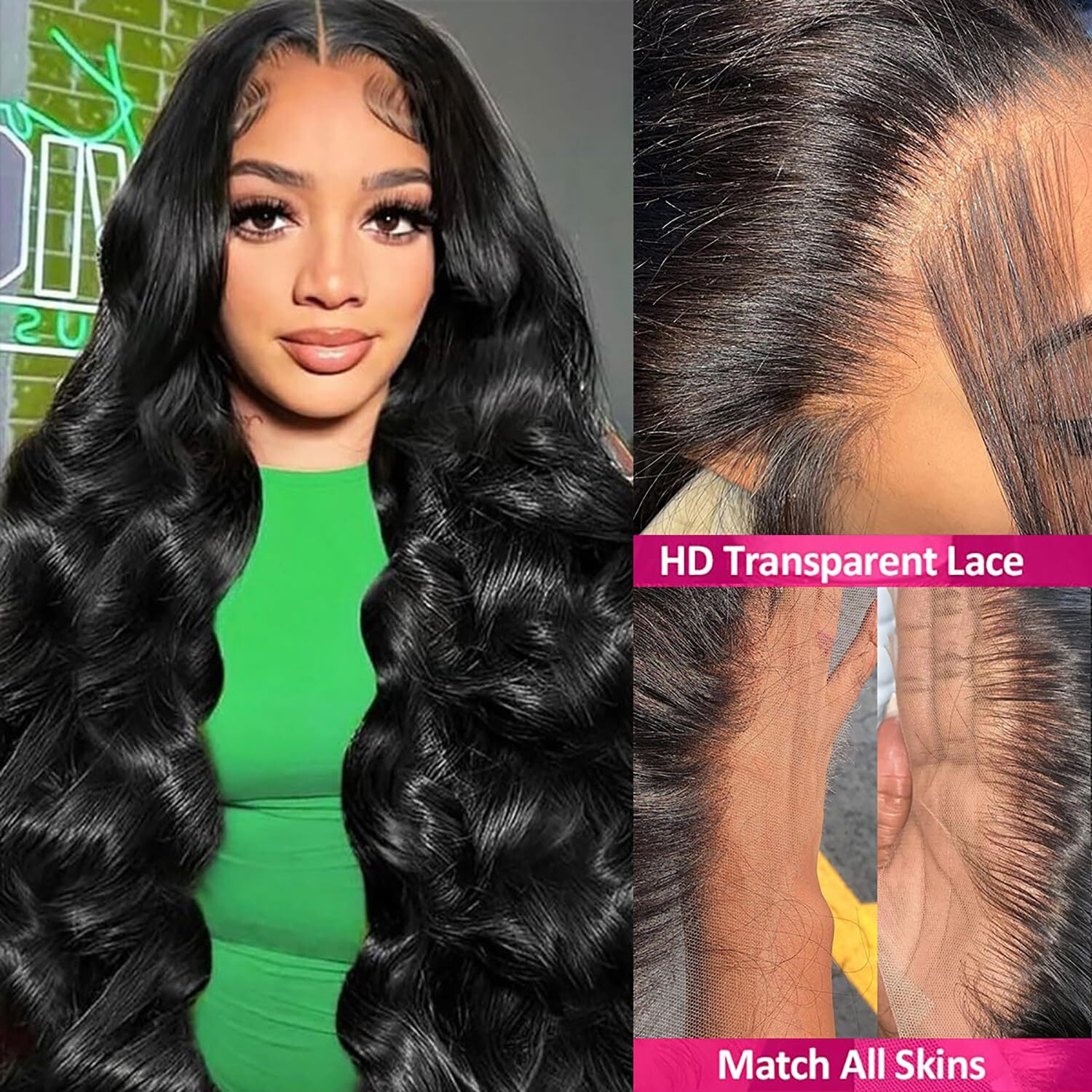 13X4 Hd Transparent Lace Frontal Human Hair Body Wave Lace Closure 100% Brazilian Virgin Human Hair Ear To Ear Lace Front Natural Color 14 Inch