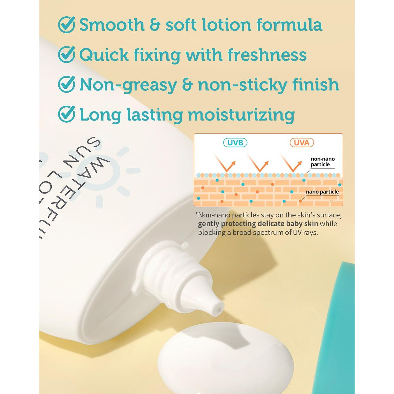 Goongbe Sun Lotion Spf 40 & Baby Soothing Water Gel Cream - Zinc Oxide Mineral Sunscreen & Cooling Moisturizer - Korean Skincare For Babies Kids - Hypoallergenic Formula, 2.82Oz & 3.38Oz