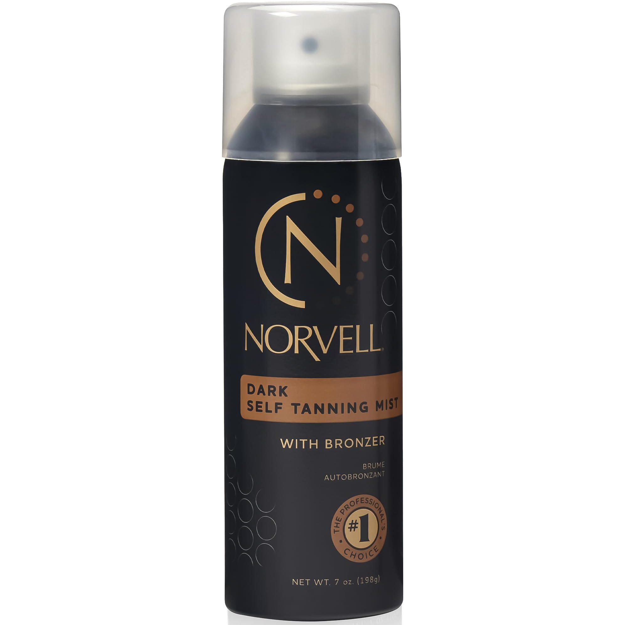 Norvell Professional Sunless Self Tanning Mist - Airbrush Spray Solution With Bronzer For Instant Sun Kissed Glow, 7 Fl.Oz.
