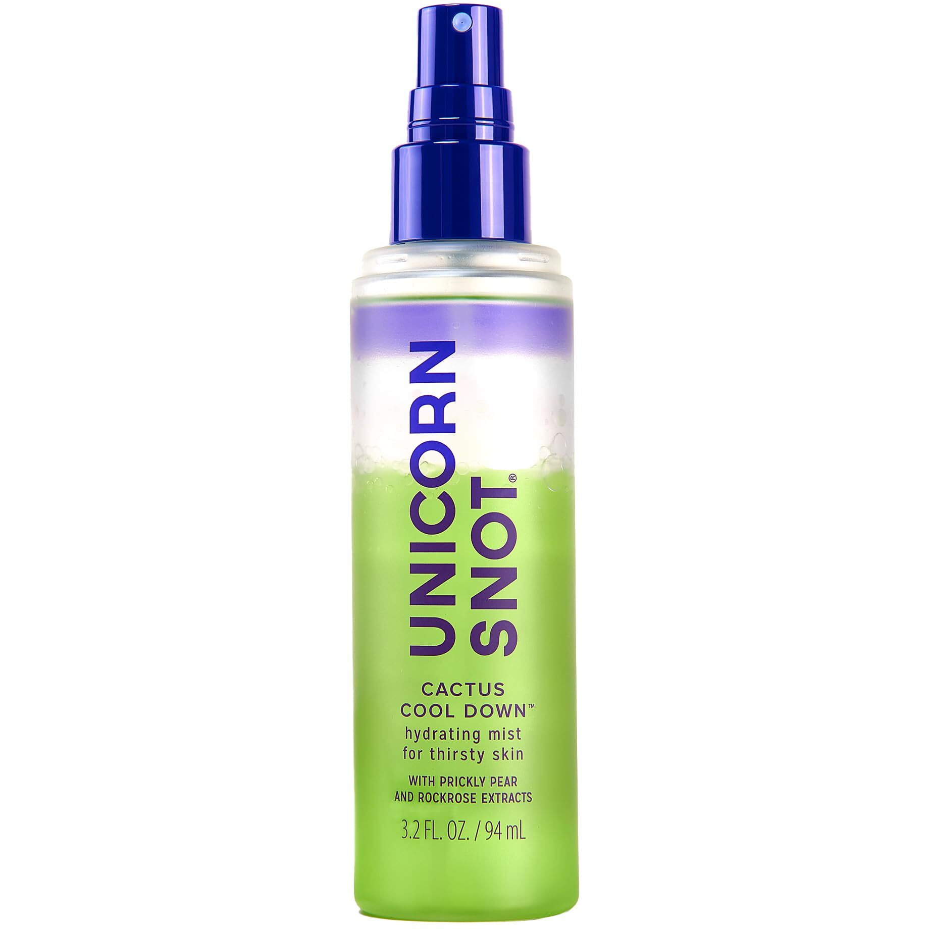 Unicorn Snot Cactus Cool Down After Sun Soothing Spray - Hydrating Facial Mist, Makeup Primer & Blue Light Shield - Cooling Spray With Aloe, Jojoba & Prickly Pear