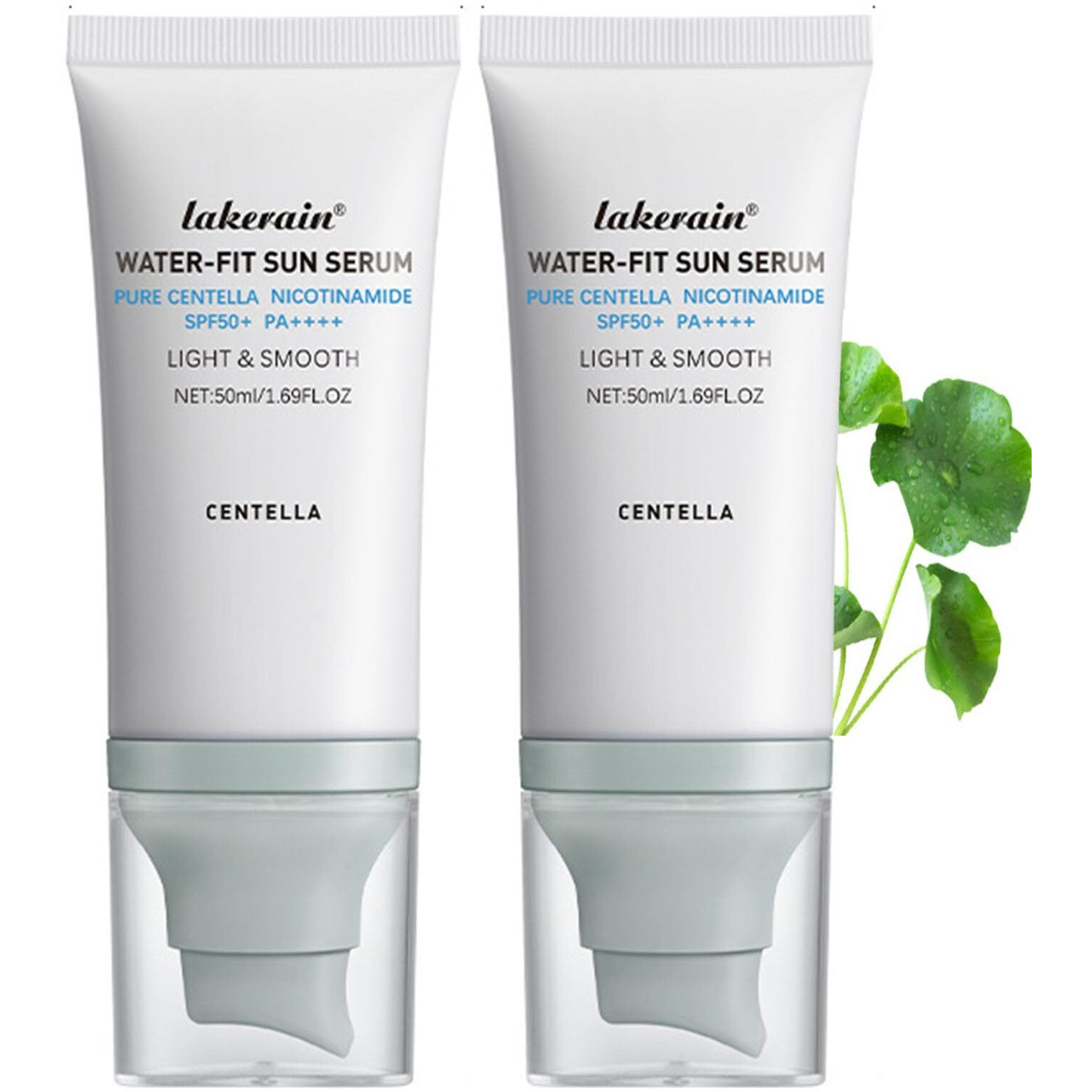 2 Pcs Centella Sunscreen Spf 50, Centella Water-Fit Sun Serum, Long-Lasting Protection, Nourishing Skin Protection And Uv Defens.