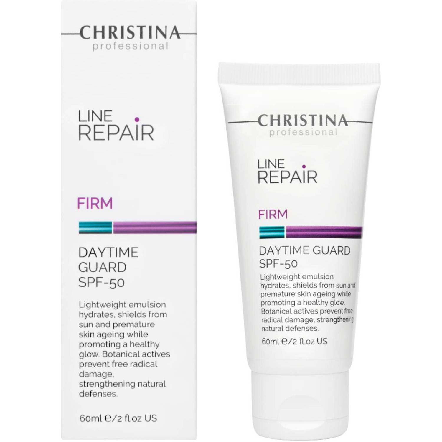 Christina Line Repair Firm Daytime Guard Spf 50 - Lightweight Emulsion Facial Sunscreen With Botanical Actives - Face Sunscreen With Uv Sun Filters, Hyaluronic & Resveratrol
