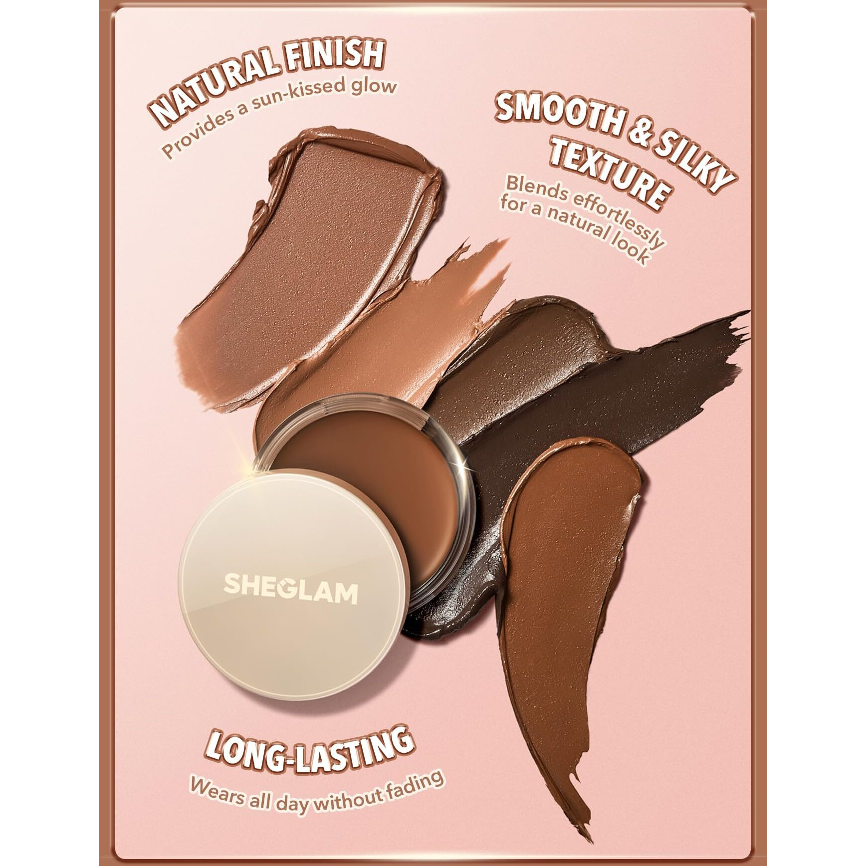 Sheglam Silk Haze Cream Bronzer Blendable Cream Makeup With A Lightweight Formula - Customizable Face Makeup For A Natural, Sun-Kissed Glow Long Lasting-Terracotta