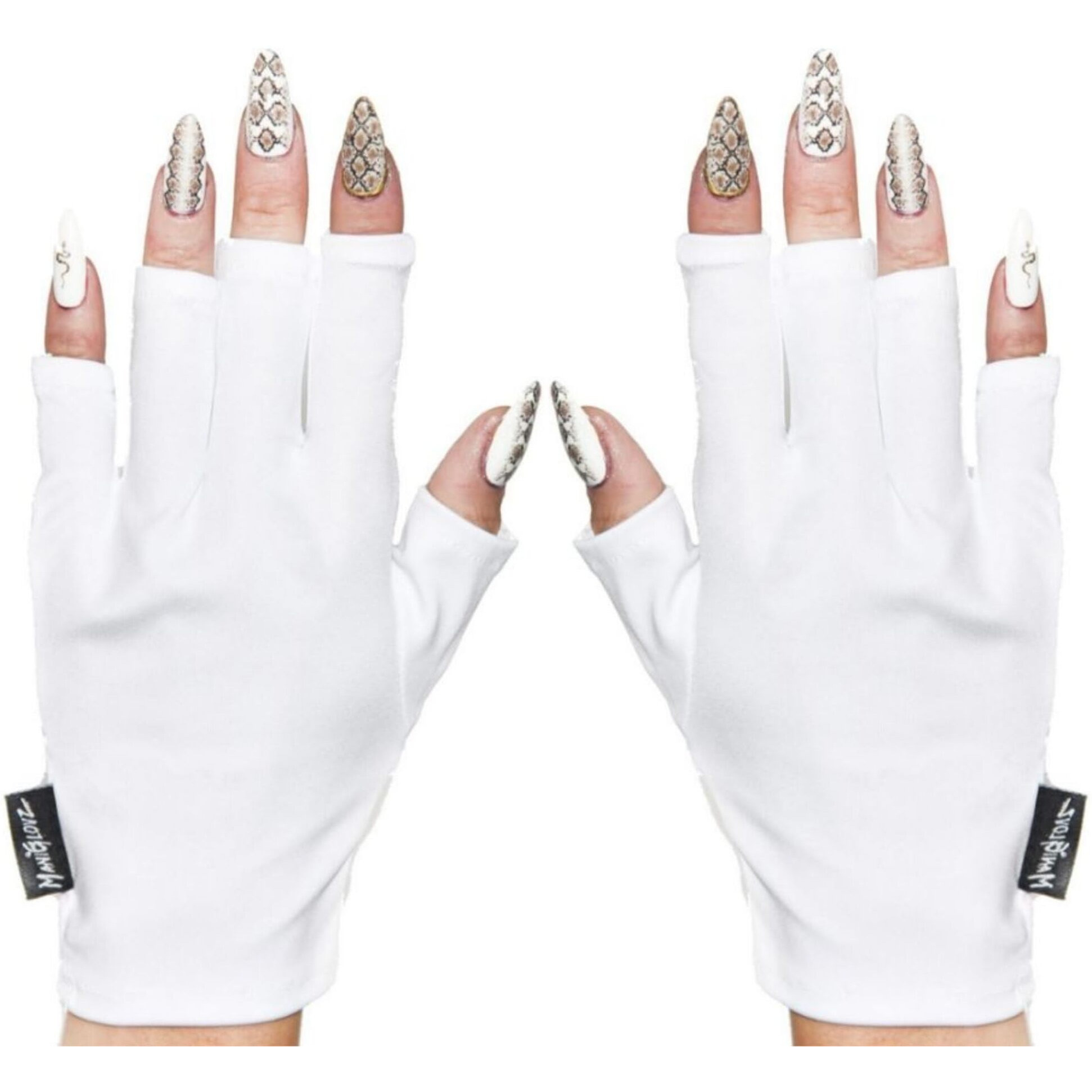Maniglovz - The Original Upf 50+ Uv Light Protective Nail Gloves | Gel Manicure Gloves And Anti Uv Fingerless Gloves For Women | Can Be Used As Sun Protection Gloves For Driving | White