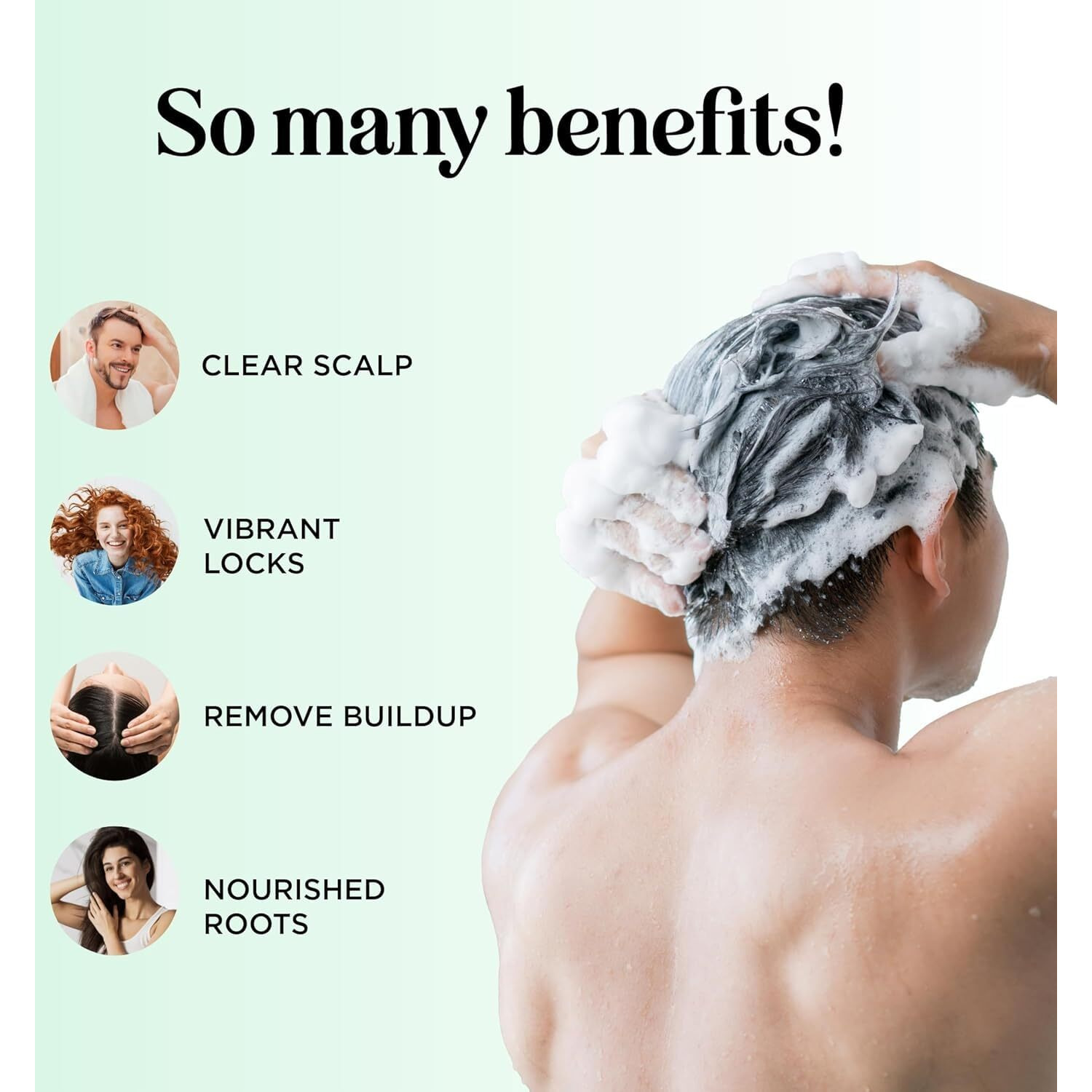 Clarifying Shampoo For Build Up And Oily Hair - Deep Cleansing Shampoo With Rosemary - Refreshing Lemon For Greasy Hair & Jojoba Oil For Scalp Cleanser - Anti Residue Shampoo For Healthy Scalp - 8 Oz