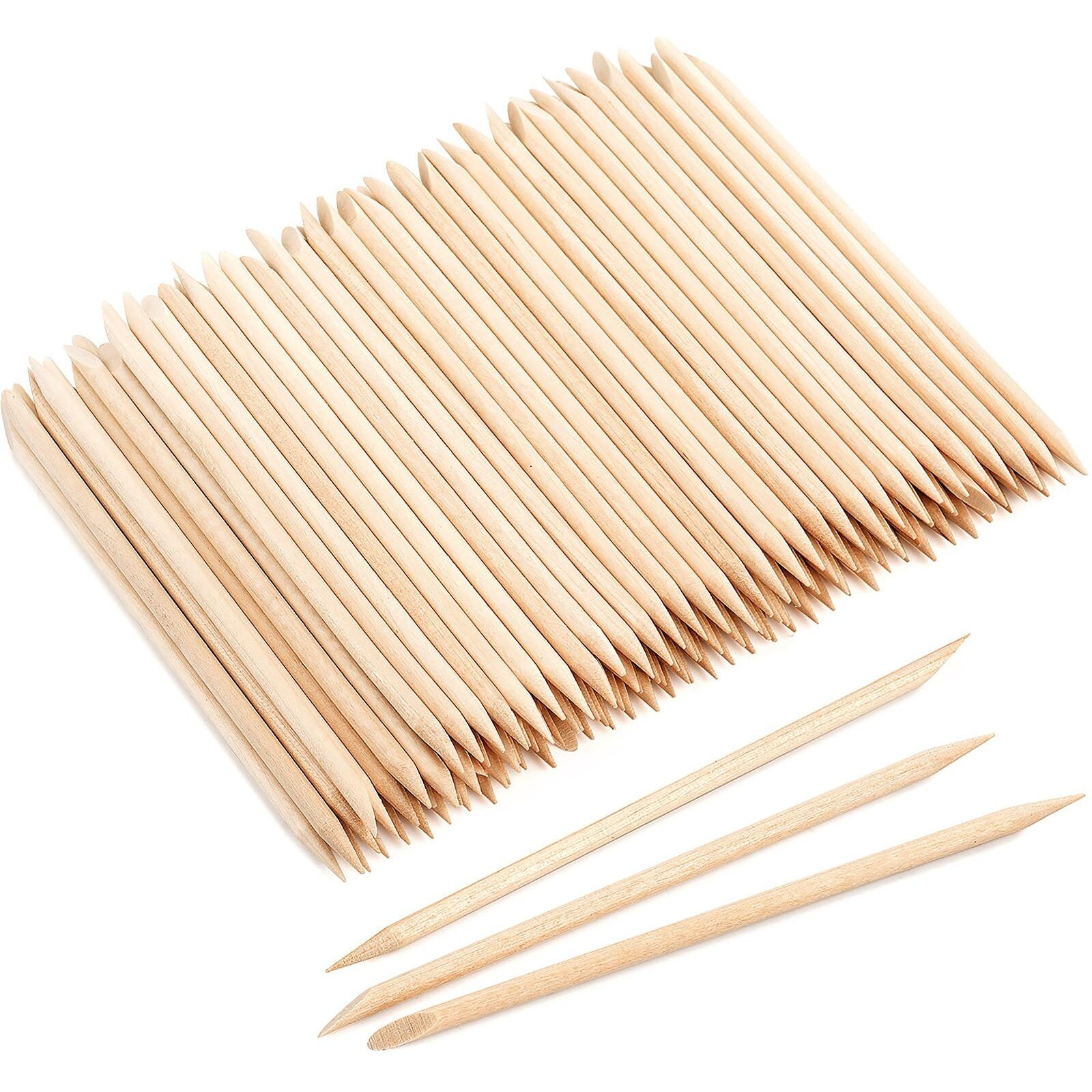 Ewvvss 600 Pcs 4.5 Inch Orange Sticks For Nails Double Sided Multi-Use Wooden Cuticle Pusher Sticks Manicure Pedicure Tool Cuticle Sticks Or Eyebrow Waxing Sticks For Facial Hair Removal