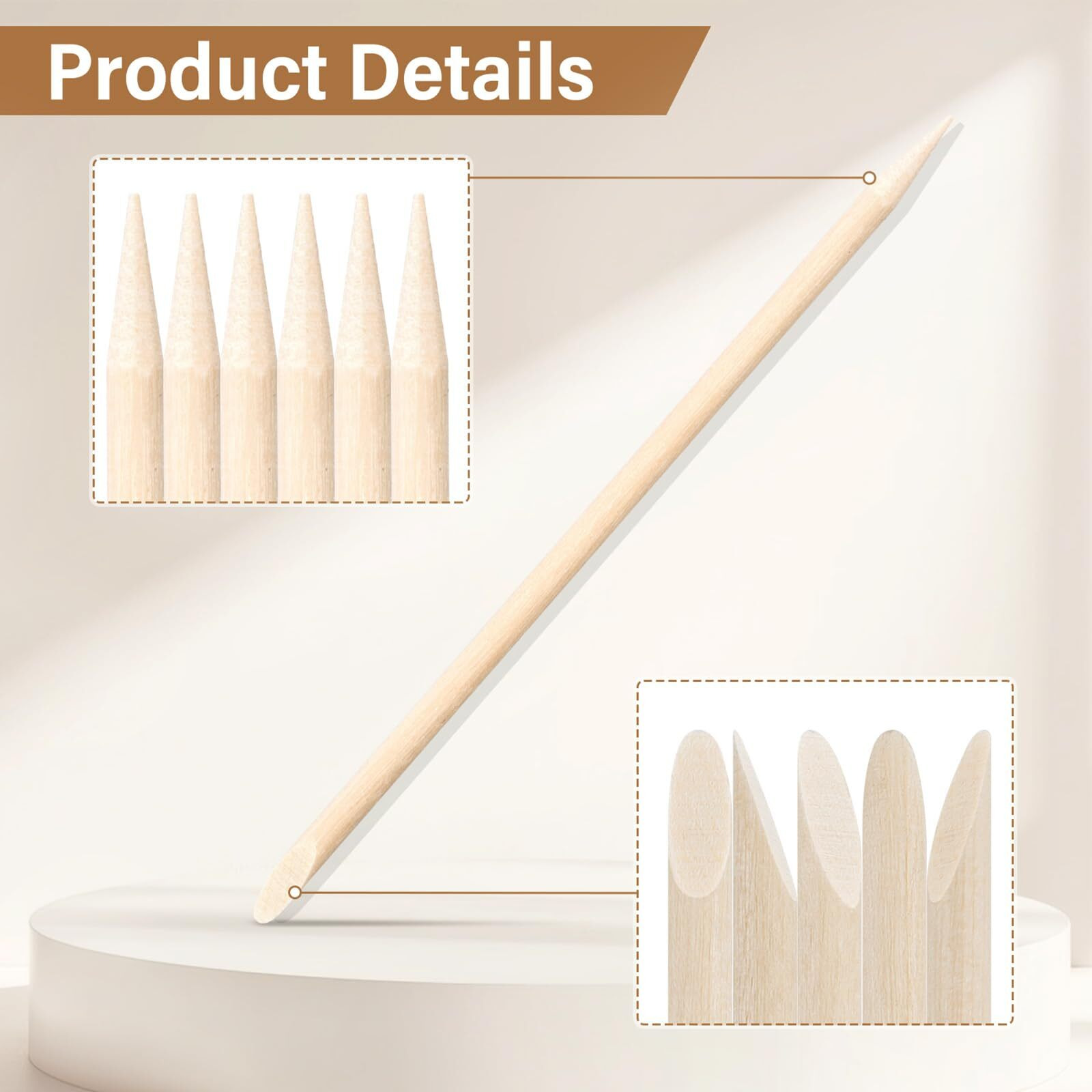 Ewvvss 600 Pcs 4.5 Inch Orange Sticks For Nails Double Sided Multi-Use Wooden Cuticle Pusher Sticks Manicure Pedicure Tool Cuticle Sticks Or Eyebrow Waxing Sticks For Facial Hair Removal