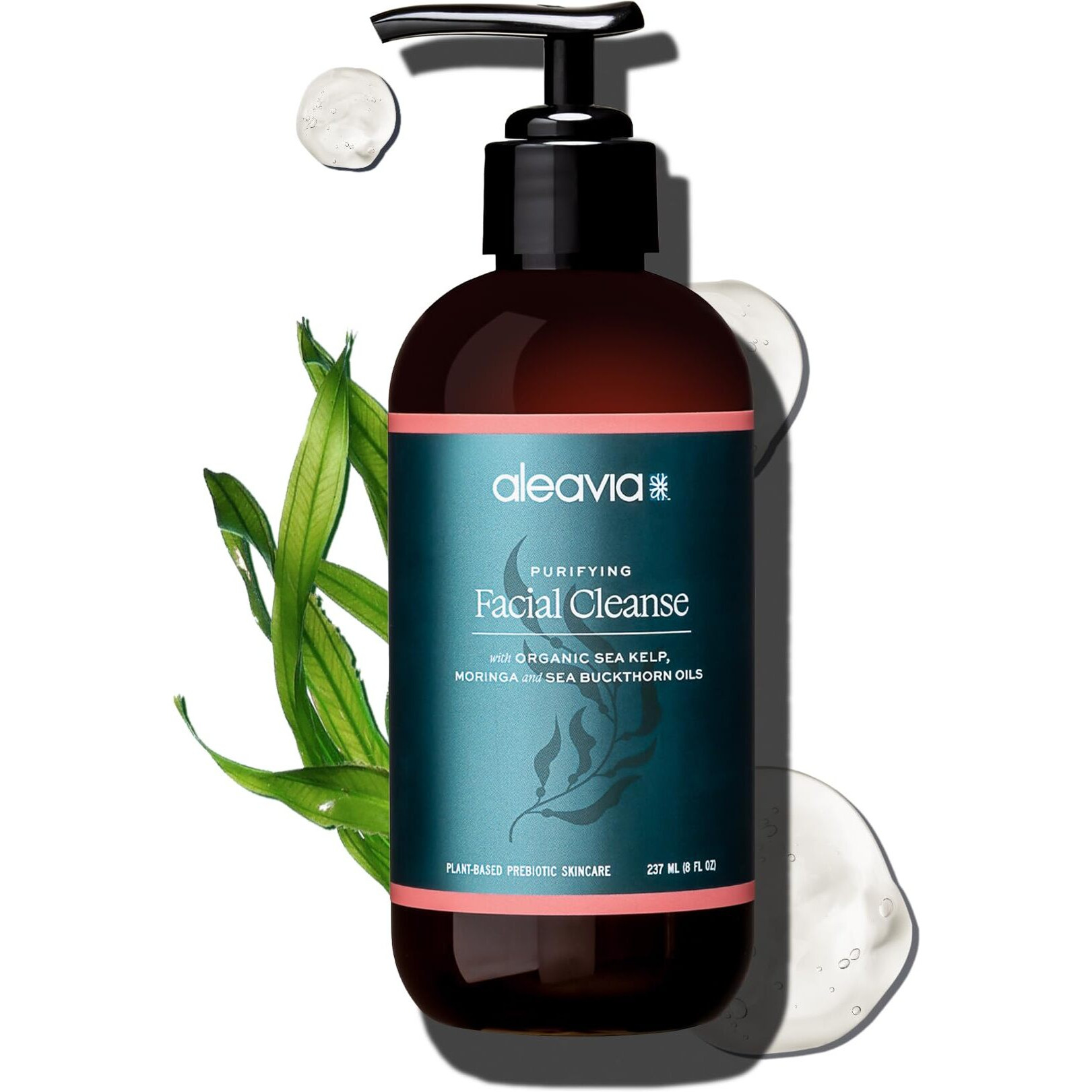 Aleavia Purifying Facial Cleanse - Fragrance-Free Organic & All-Natural Prebiotic, Vegan Face Wash - Nourish Your Healthy Skin Microbiome - 8 Oz. (New Formula)