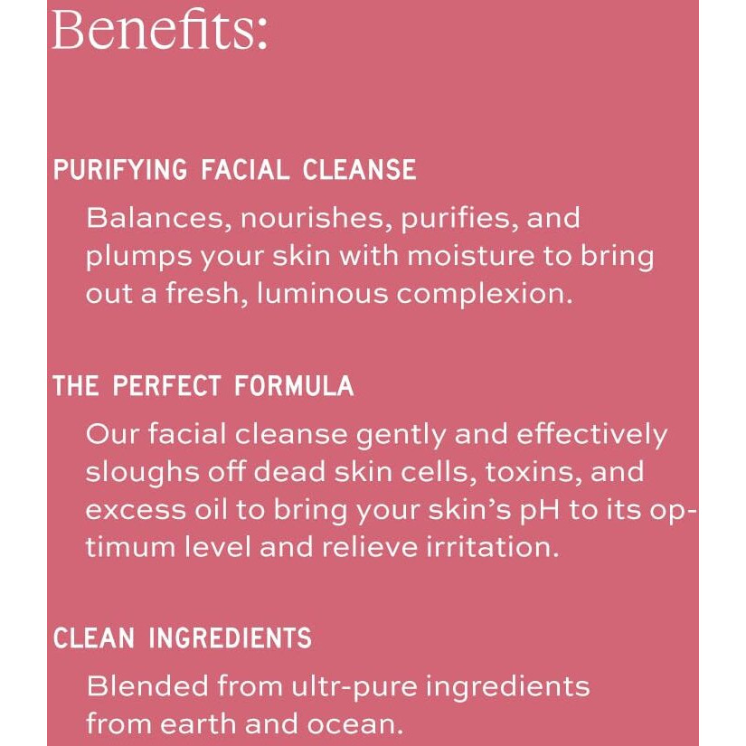 Aleavia Purifying Facial Cleanse - Fragrance-Free Organic & All-Natural Prebiotic, Vegan Face Wash - Nourish Your Healthy Skin Microbiome - 8 Oz. (New Formula)