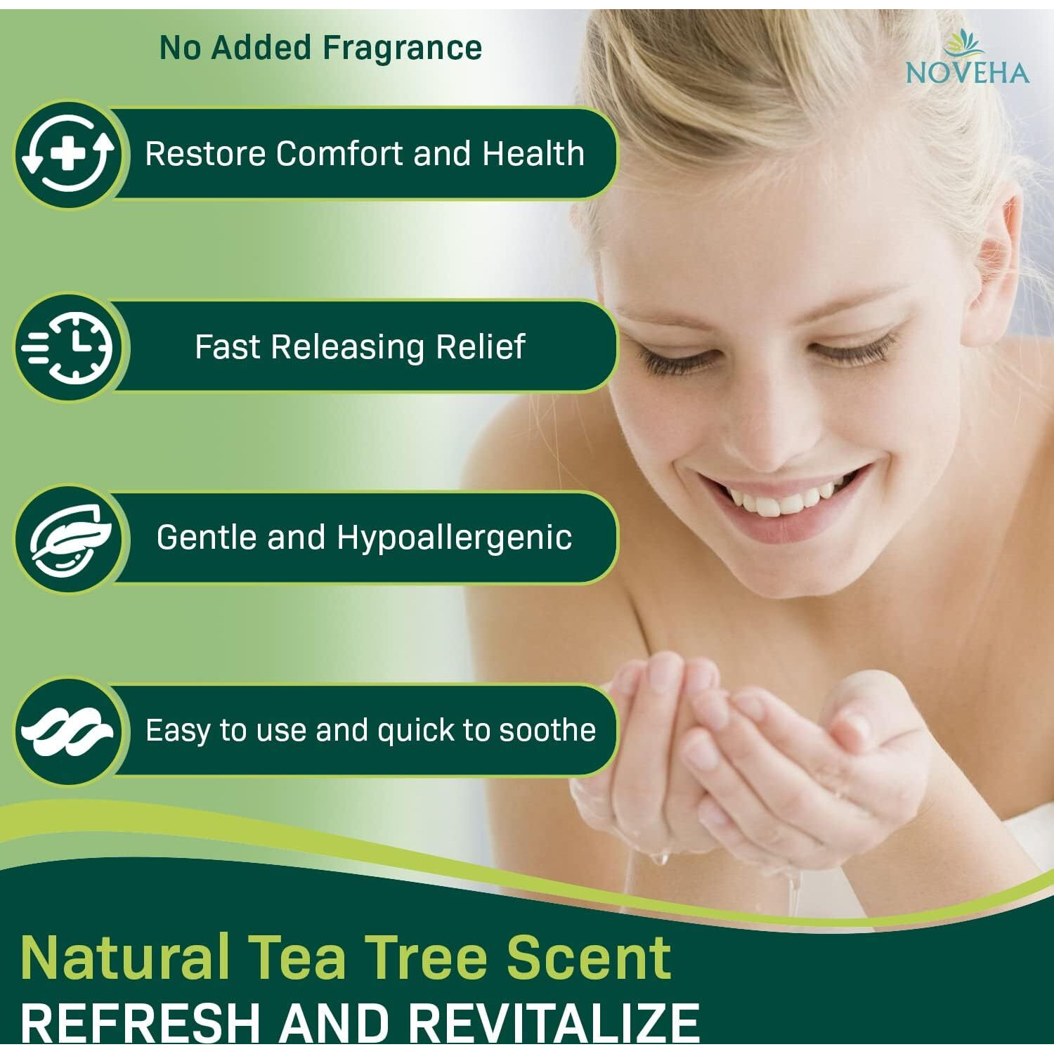 Noveha Demodex Eyelid Cleanser Foam | Extra Strength Tea Tree Oil Formula | Daily Face Wash For Eyelash, Demodex, Mgd, Stye Eyes, Eye Irritations & Skin Dryness, 3.38 Fl Oz (3 Pack)