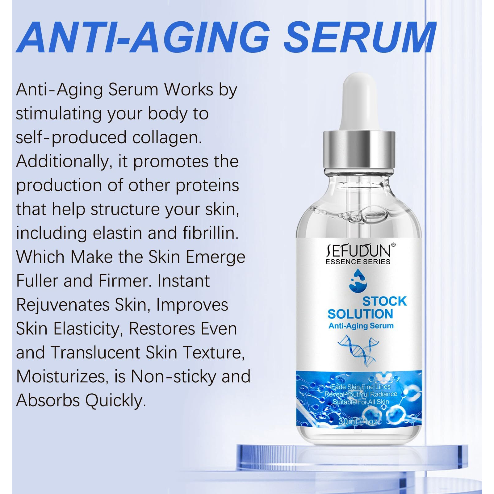 Facial Serum 1 Fl Oz, Anti Aging Serum For Face, Instant Face Tightening, Reduce Fine Lines, Wrinkles, Boost Skin Collagen, Hydrate & Plump Skin
