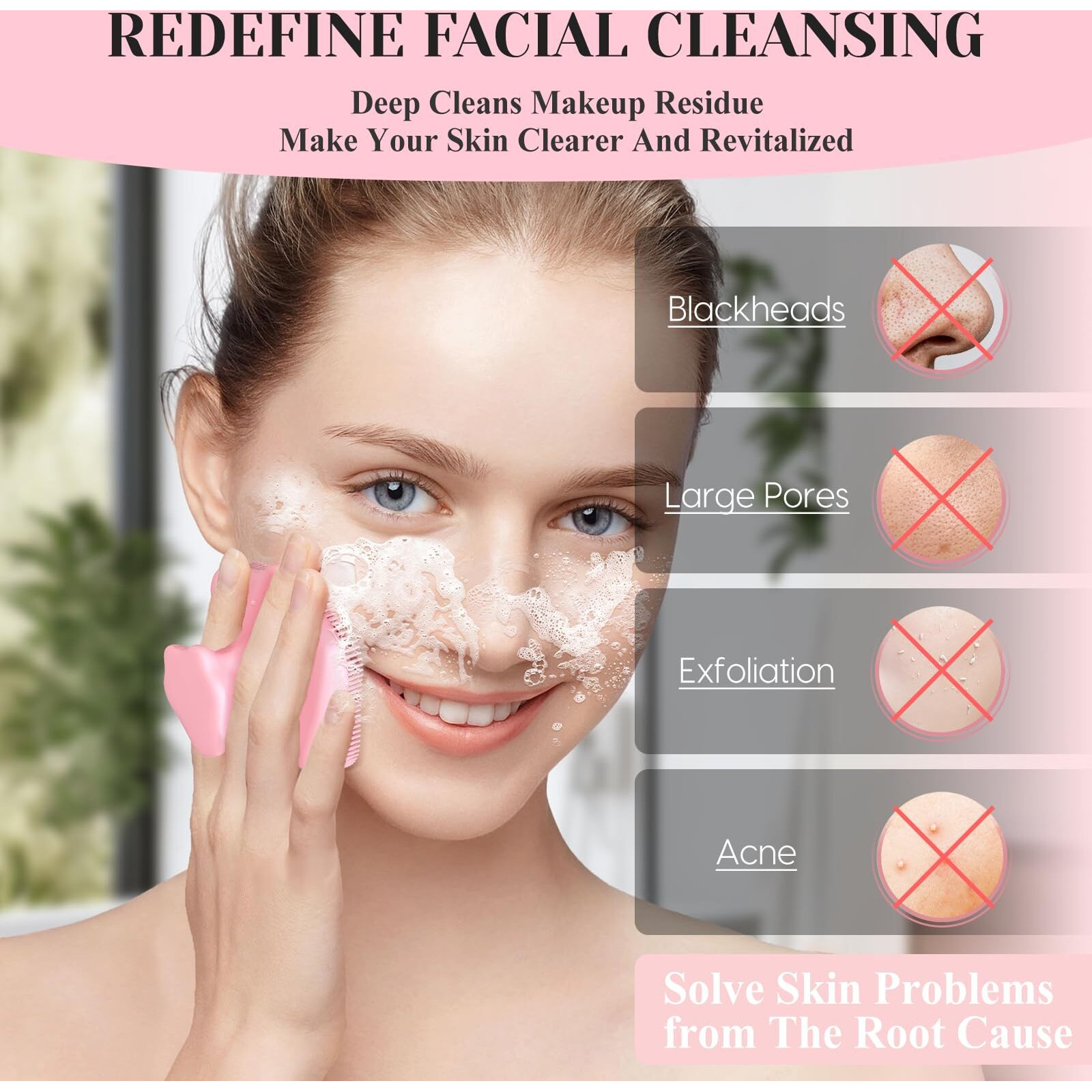 Vwmyq Silicone Face Scrubber - Exfoliating Face Scrubber For Women And Man, Gentle Facial Cleansing Brush Blackhead Acne Pore Pad Cradle Cap, Manual Soft Face Wash Brush For Deep Skin Care