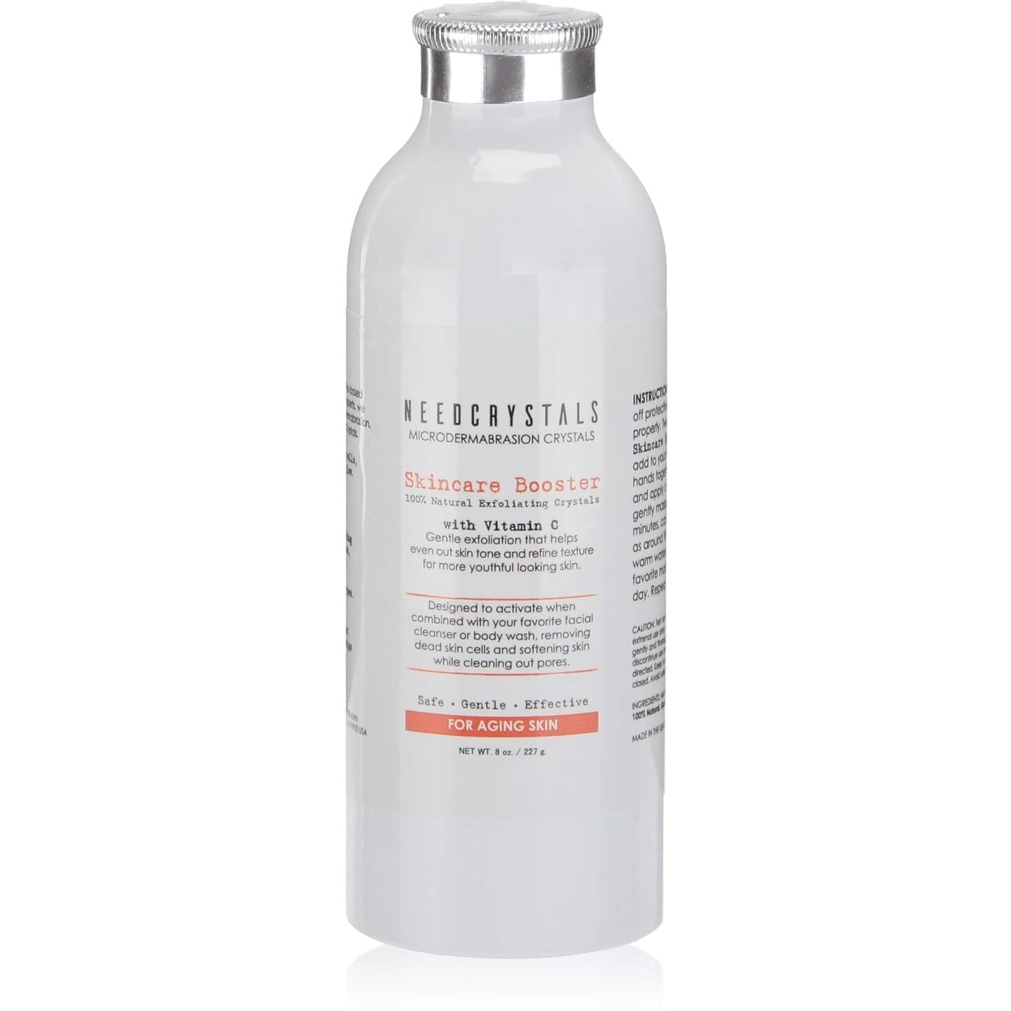 Needcrystals Microdermabrasion Crystals, Diy Face Scrub With Vitamin C. Natural Facial Exfoliator For Dull Or Dry Skin Improves Wrinkles, Anti-Aging, Skin Texture & Brightening. 8 Oz