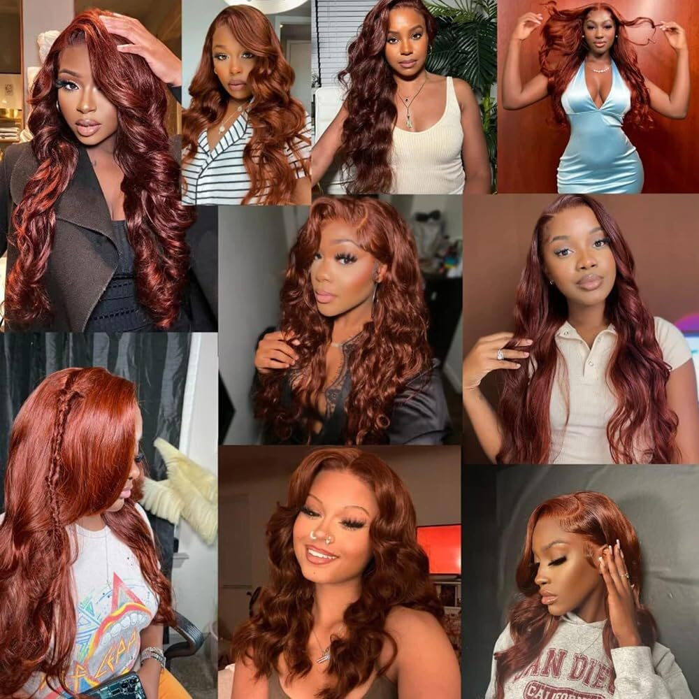 28 30 32 Inch Color 33 Bundle Auburn Body Wave Bundles Human Hair Unprocessed Virgin Hair 3 Bundles Copper Bundle Human Hair Extensions
