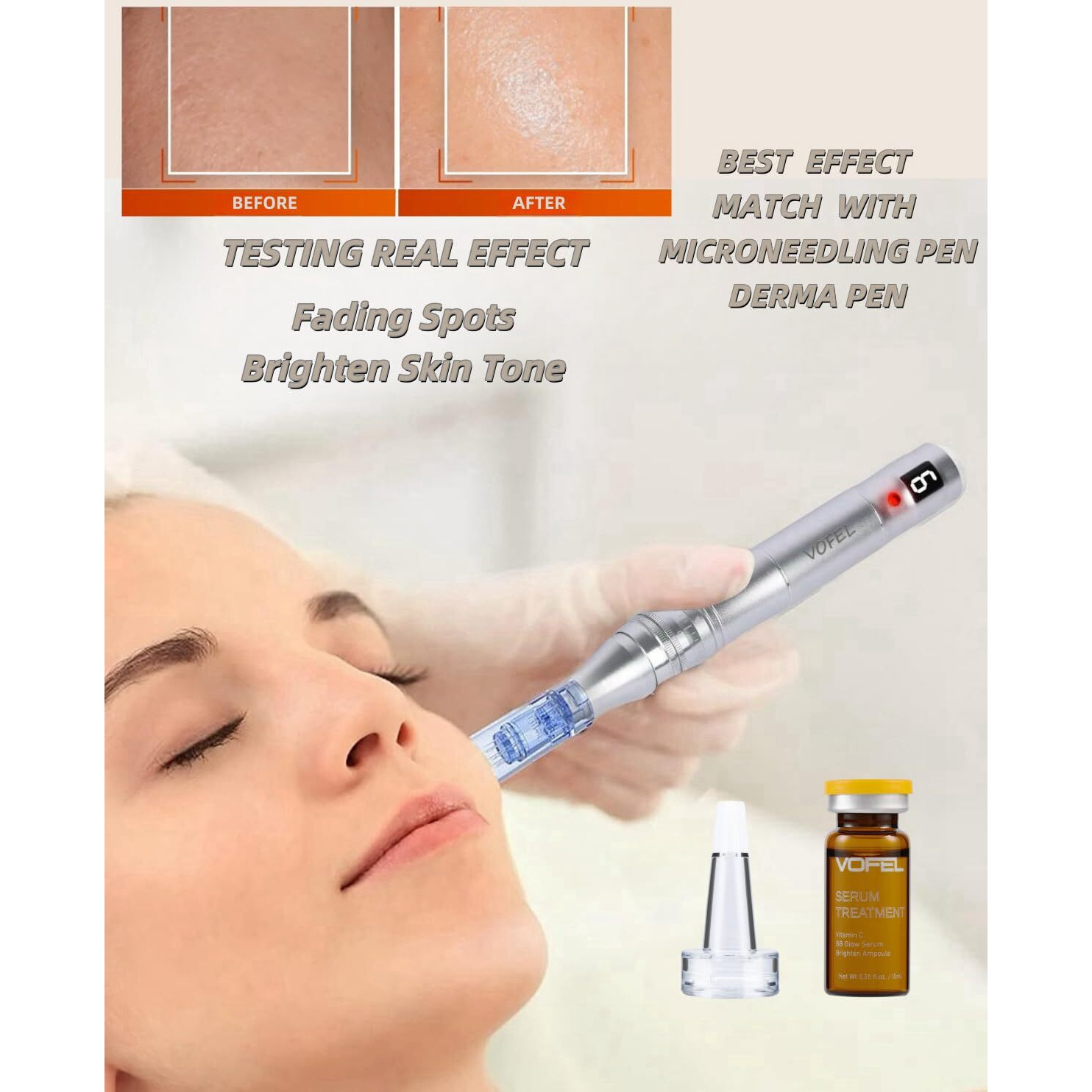 Vofel Vitamin C Serum For Face Hyaluronic Acid Serum Anti Aging Moisturizer 0.35 Oz 4 Vials Facial Serums Bb Glow Starter Kit (4Pc New Vc Kit)